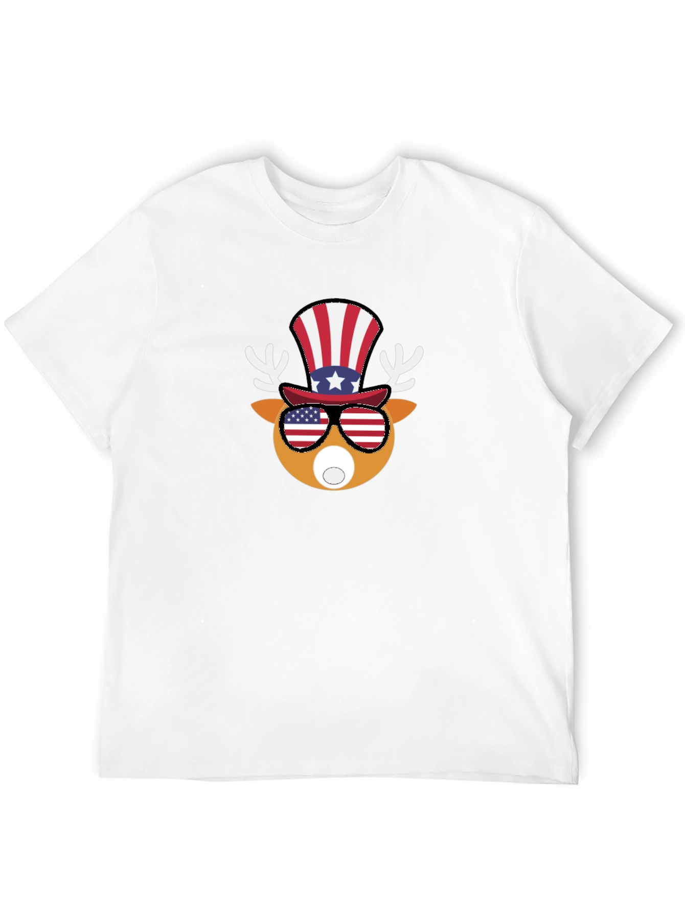 Patriotic Deer Graphic Tee - Mens Black T-Shirt