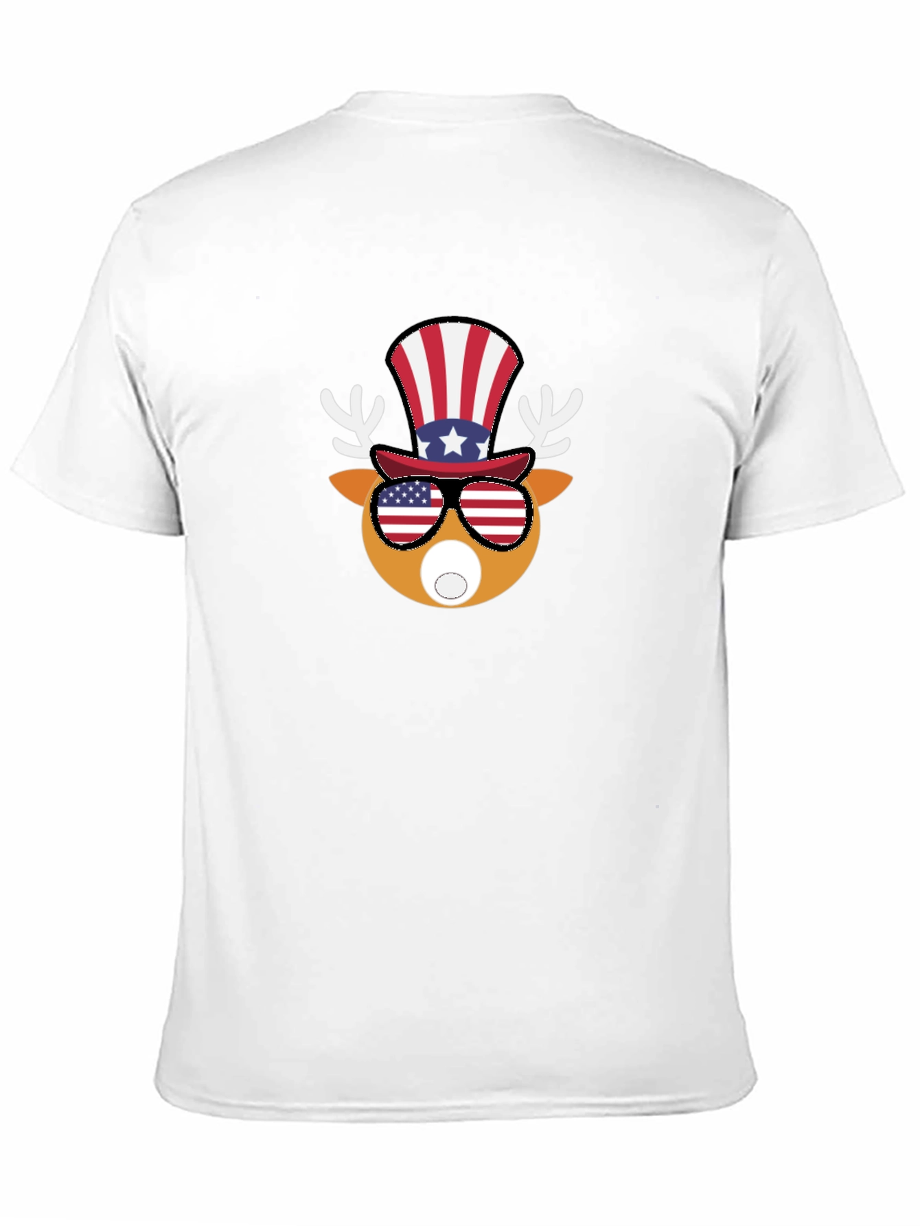 Patriotic Deer Graphic Tee - Mens Black T-Shirt