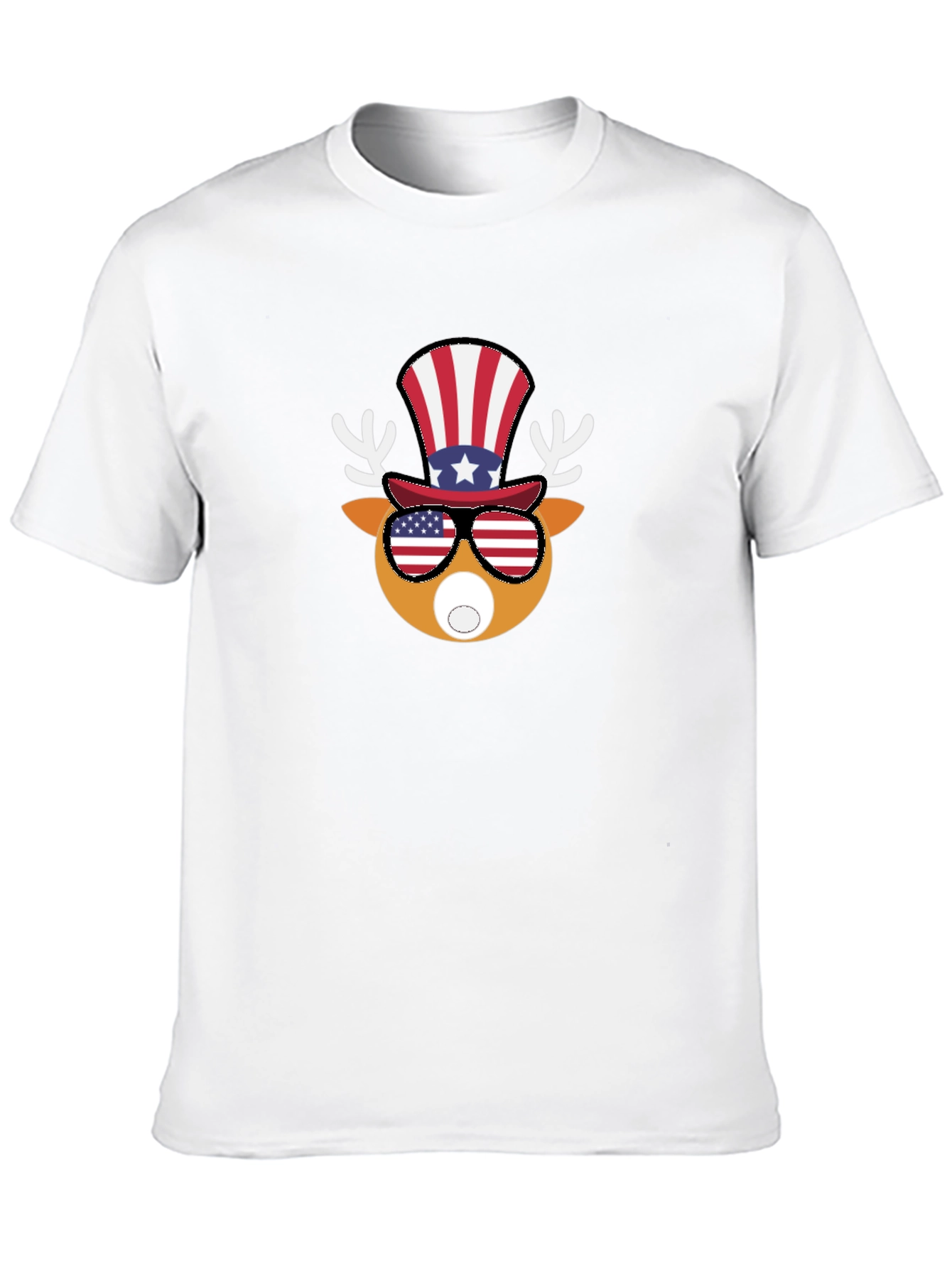 Patriotic Deer Graphic Tee - Mens Black T-Shirt