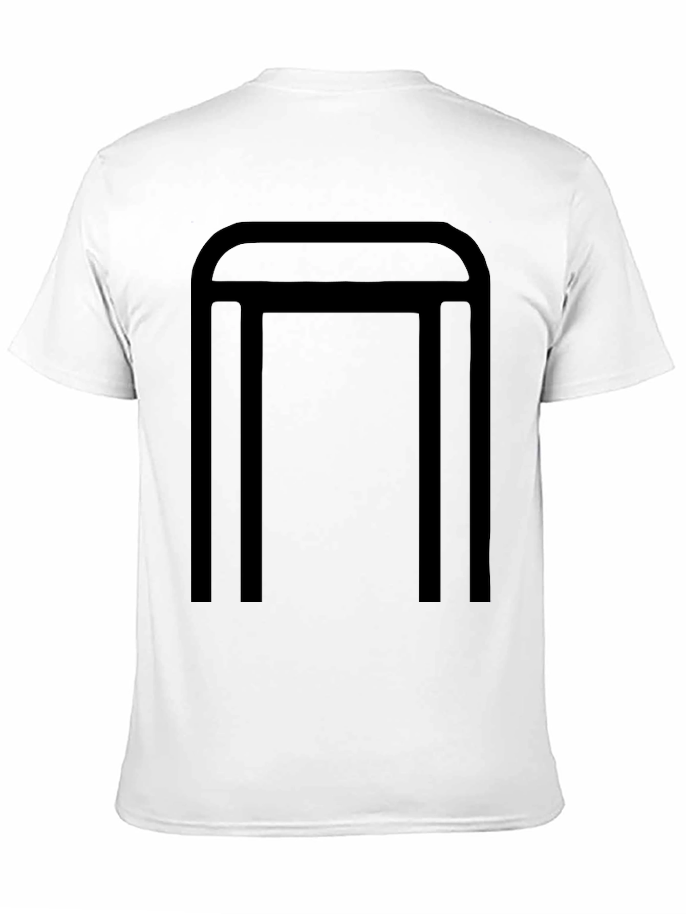 Modern Geometric Graphic Tee - Black