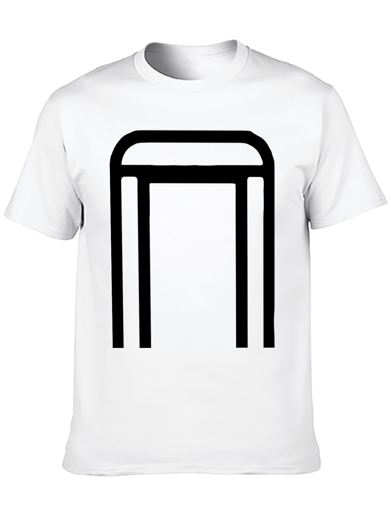 Modern Geometric Graphic Tee - Black