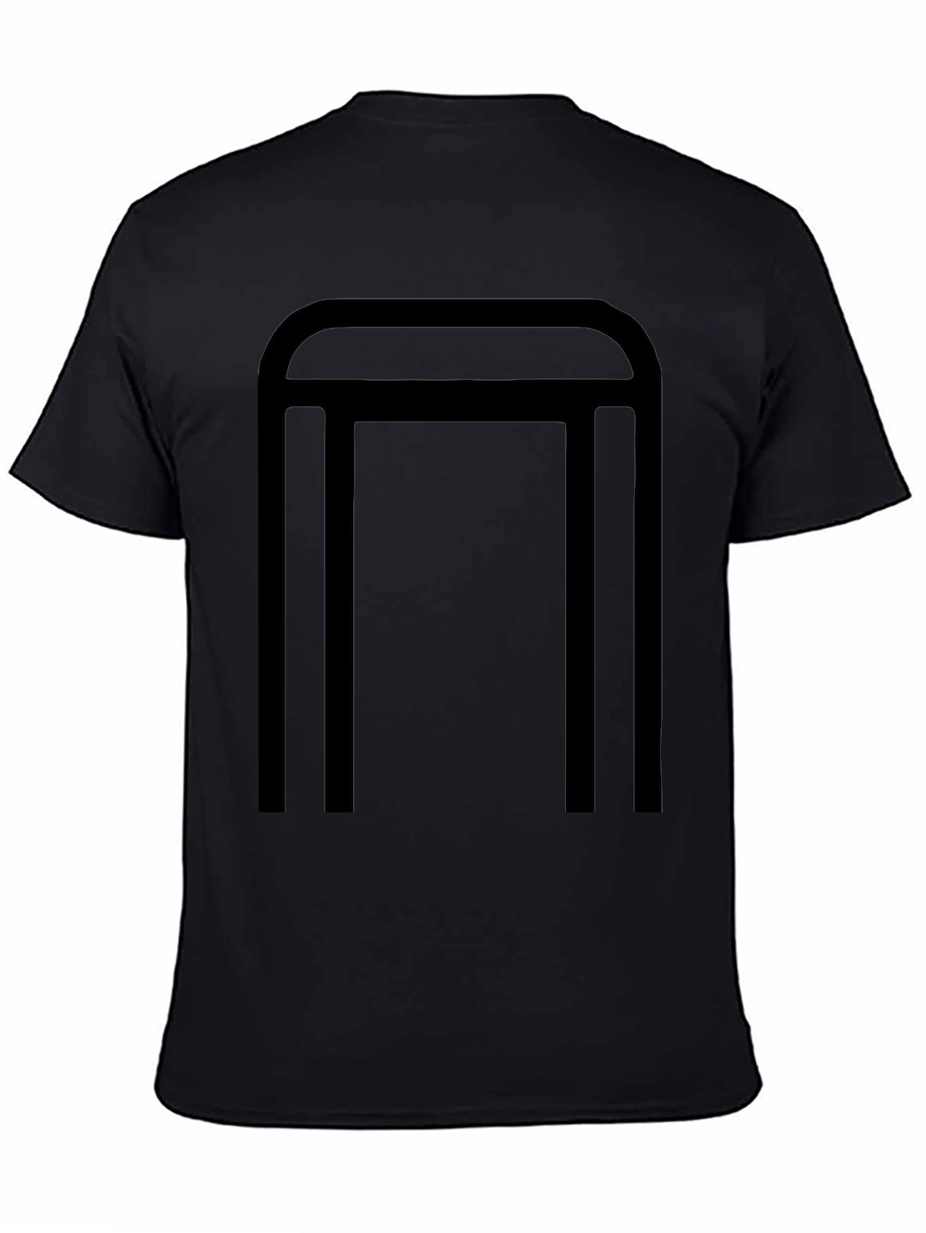 Modern Geometric Graphic Tee - Black