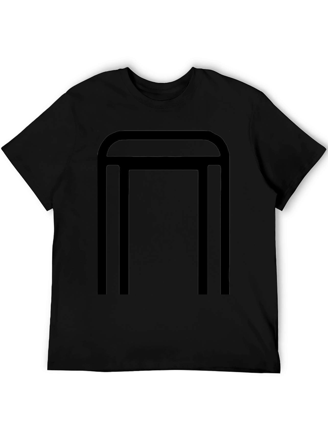 Modern Geometric Graphic Tee - Black