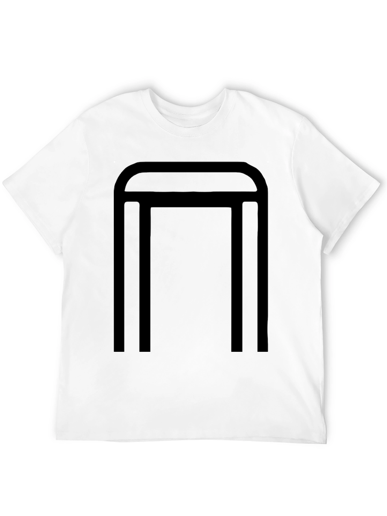 Modern Geometric Graphic Tee - Black