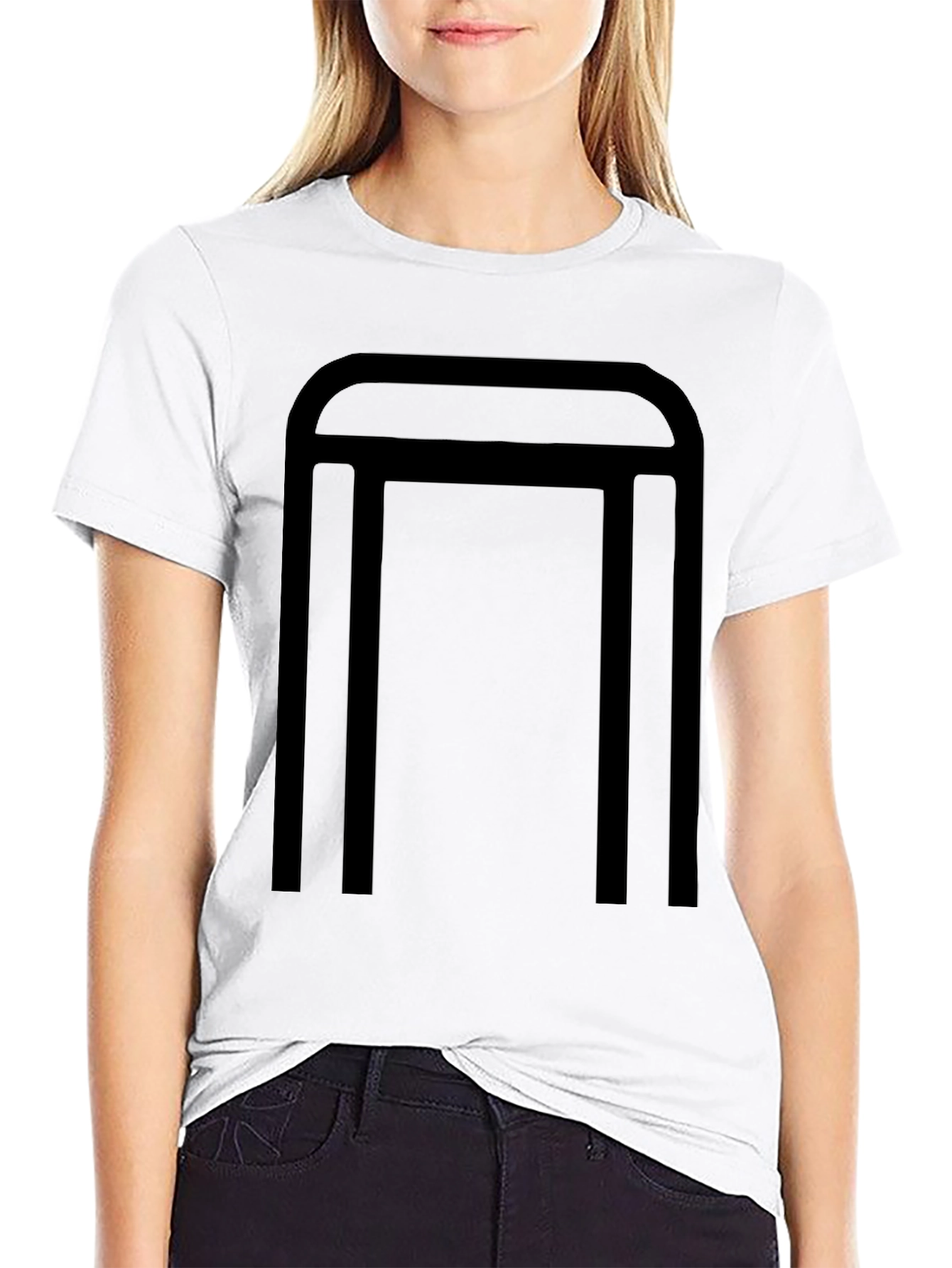 Modern Geometric Graphic Tee - Black