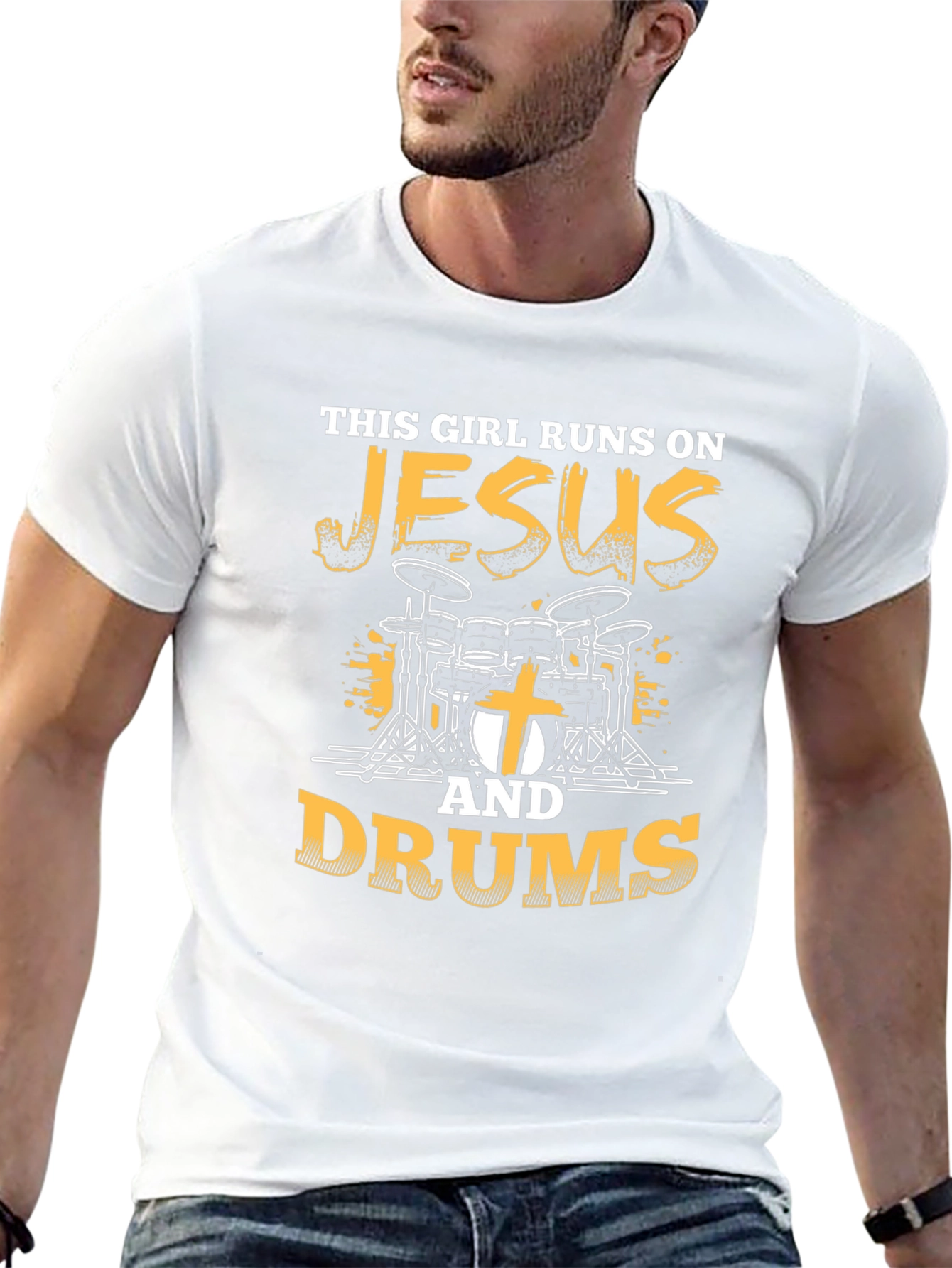 This Girl Runs on Jesus & Drums T-Shirt