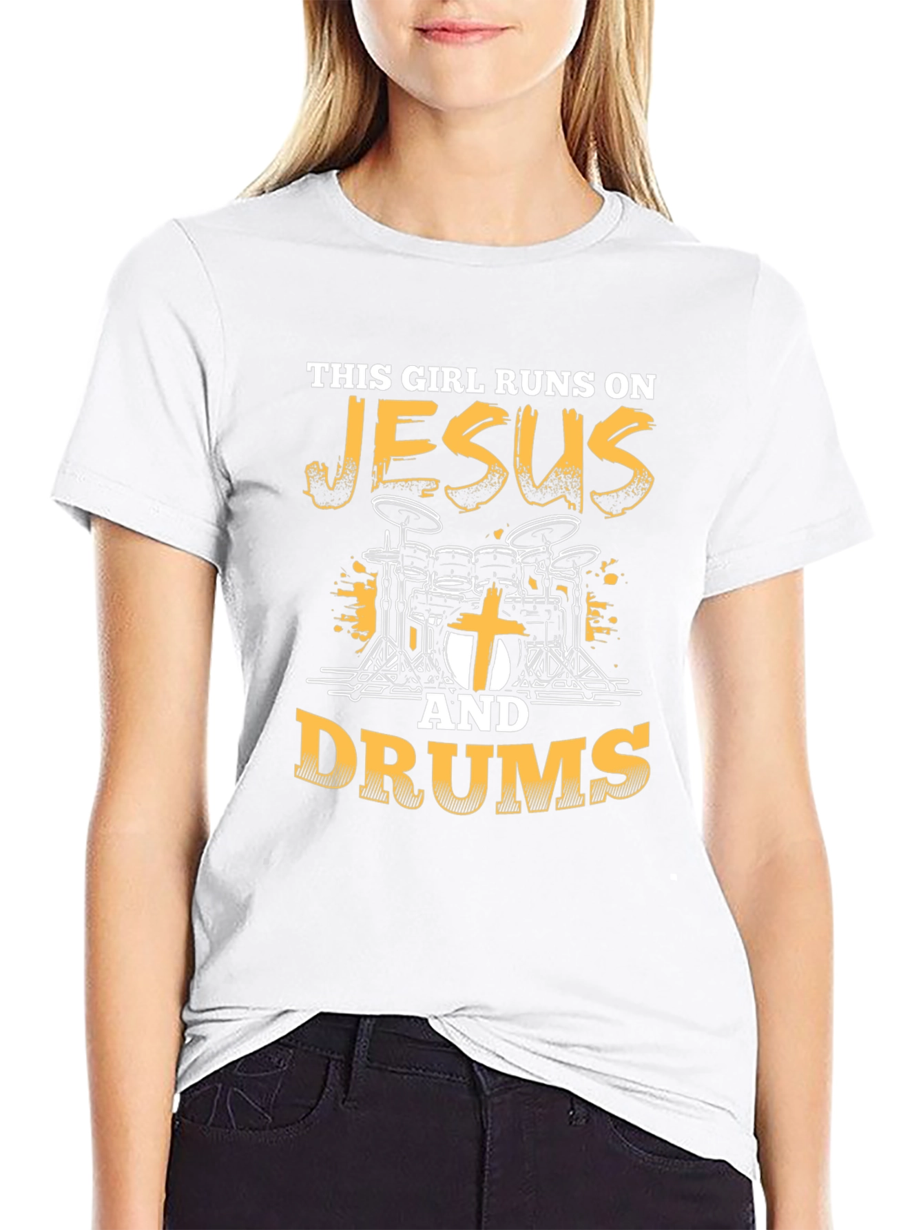 This Girl Runs on Jesus & Drums T-Shirt