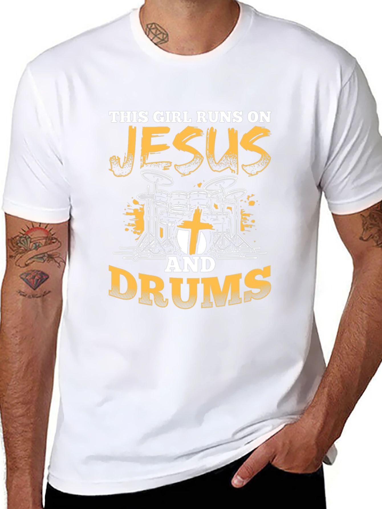 This Girl Runs on Jesus & Drums T-Shirt