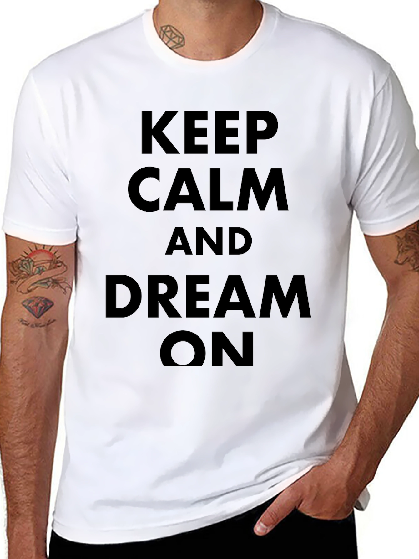 Keep Calm and Dream On Black T-Shirt