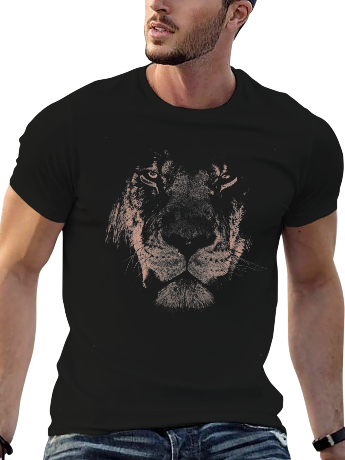 Lion Graphic Black T-Shirt - Mens Fashion Tee