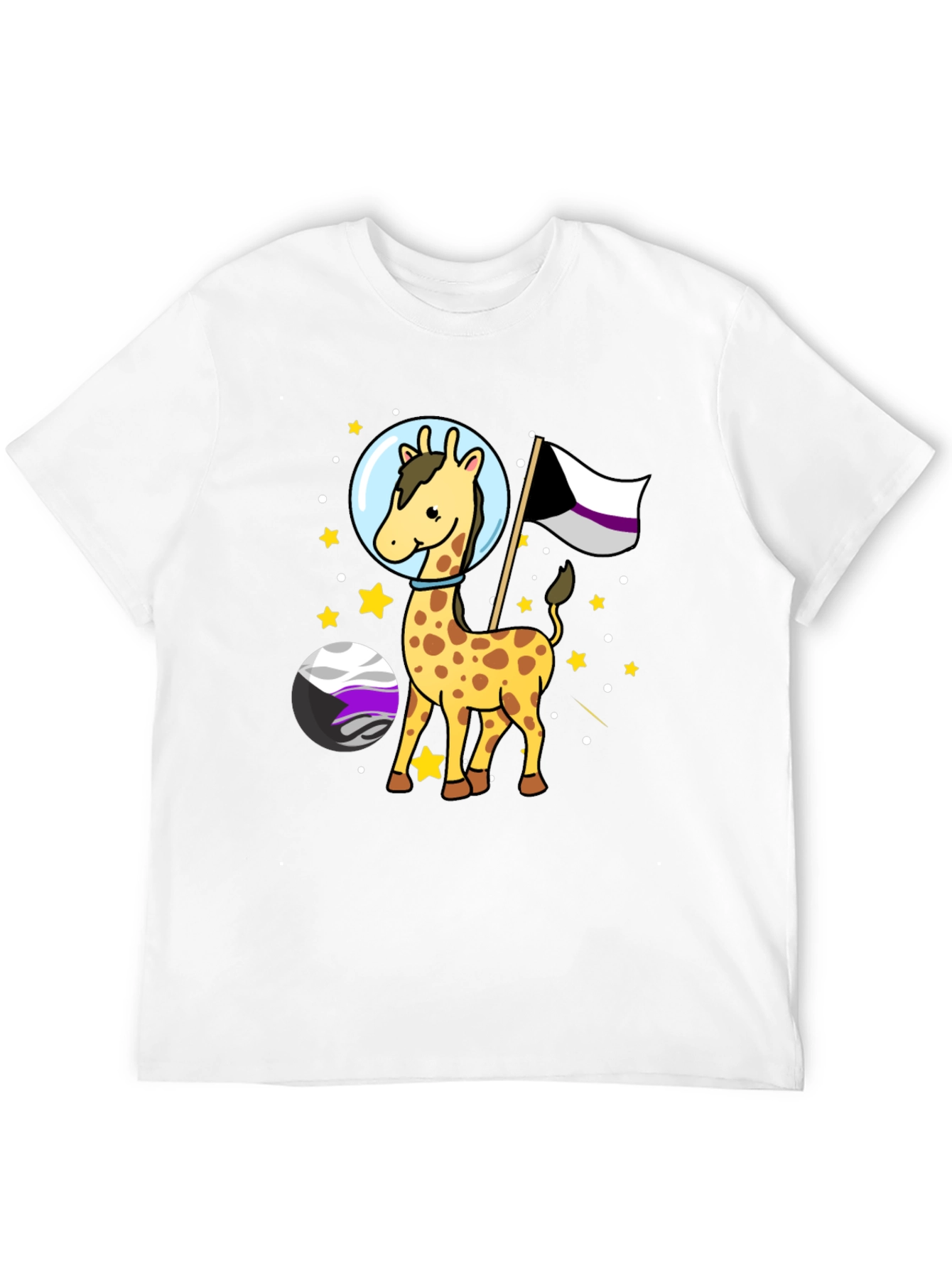 Asexual Giraffe Astronaut T-Shirt - LGBTQIA+ Pride
