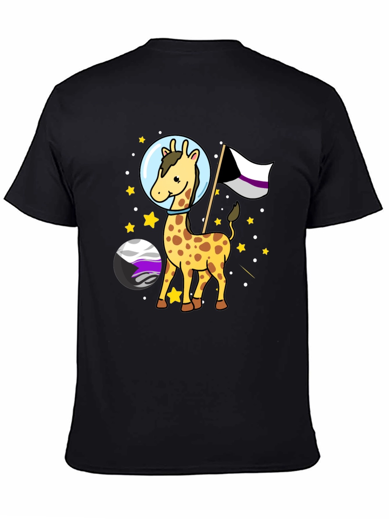 Asexual Giraffe Astronaut T-Shirt - LGBTQIA+ Pride