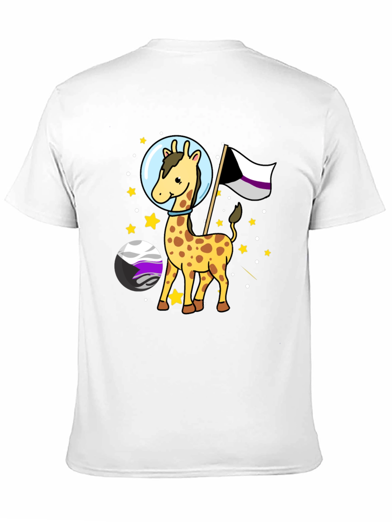 Asexual Giraffe Astronaut T-Shirt - LGBTQIA+ Pride