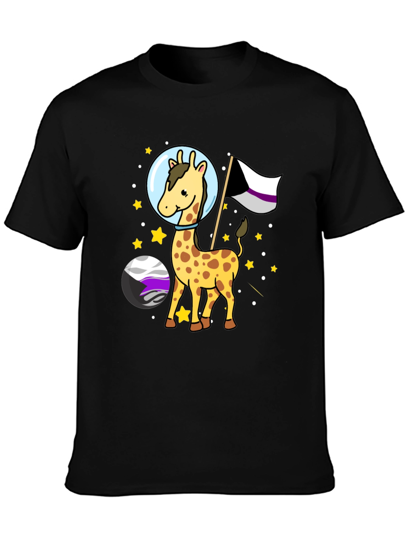 Asexual Giraffe Astronaut T-Shirt - LGBTQIA+ Pride