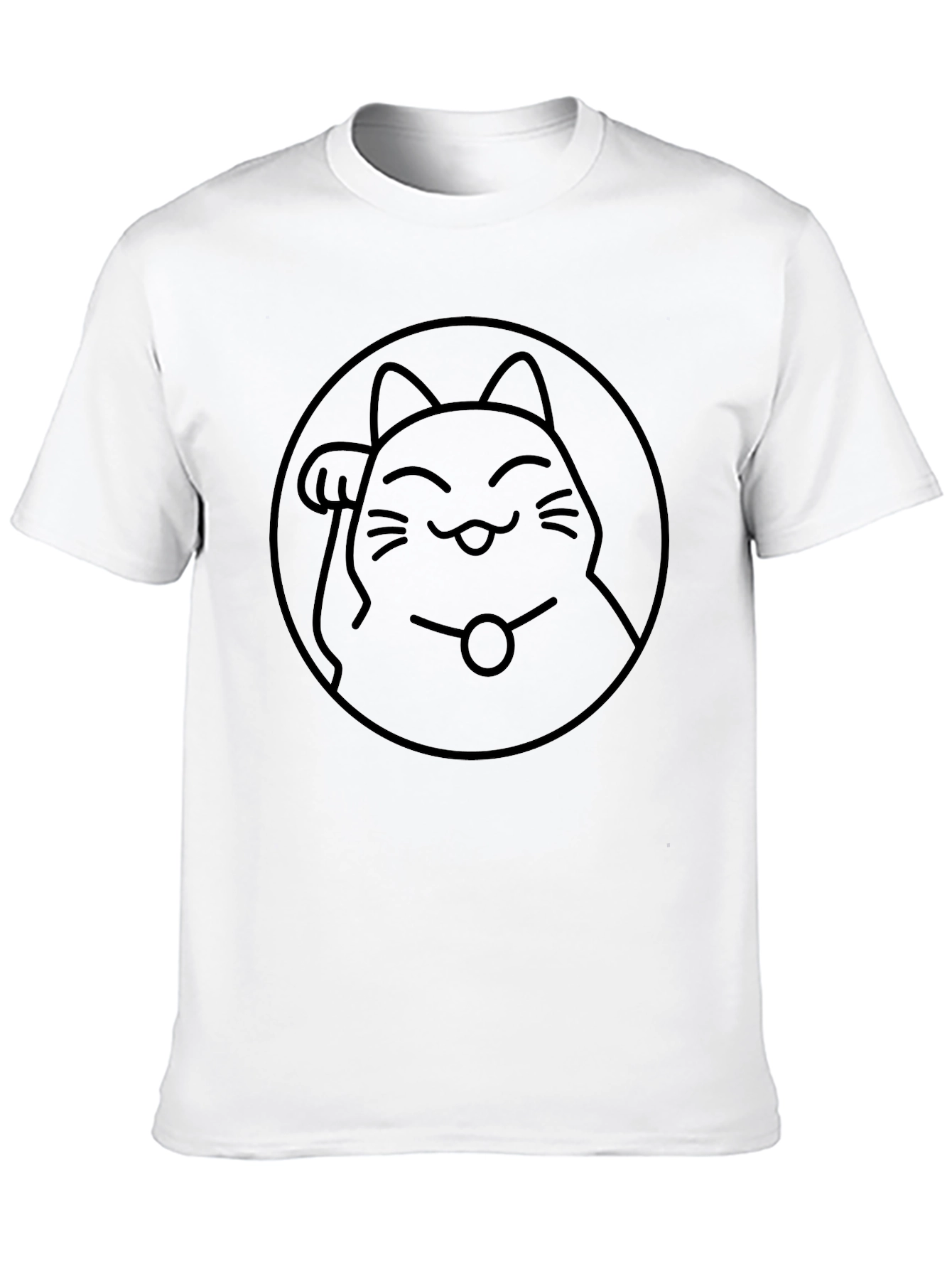Lucky Cat Graphic T-Shirt - Black