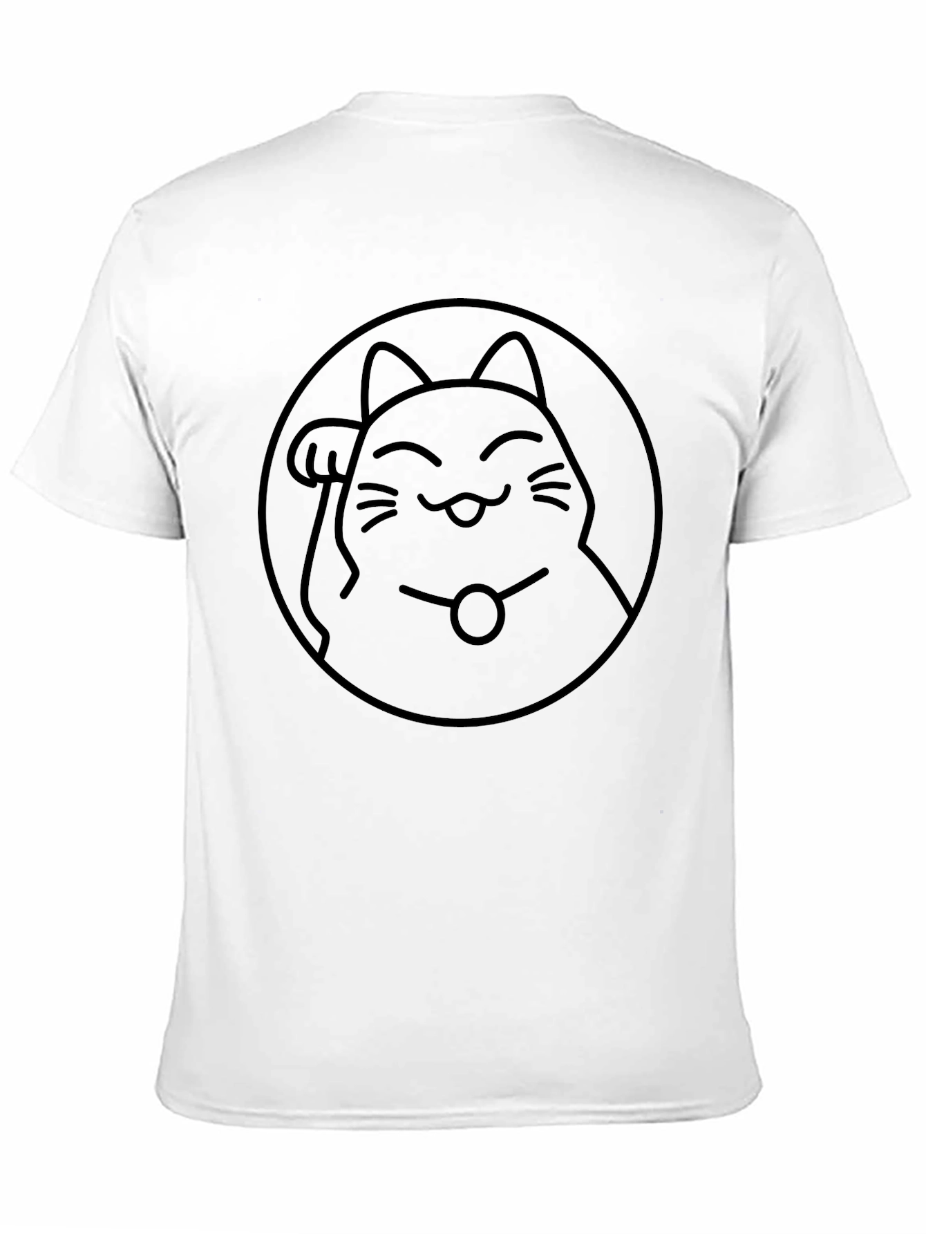 Lucky Cat Graphic T-Shirt - Black