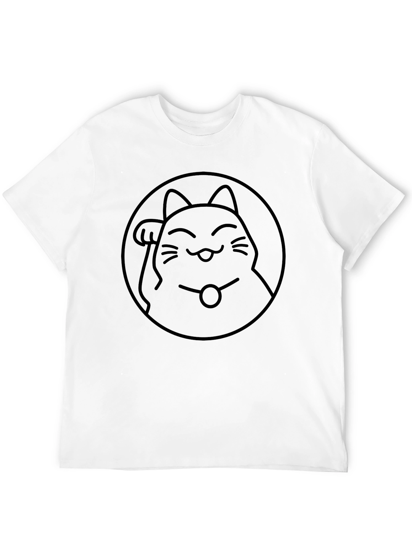 Lucky Cat Graphic T-Shirt - Black