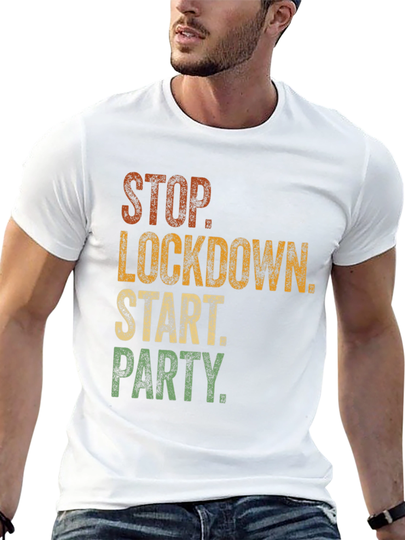 Stop Lockdown Start Party Graphic T-Shirt