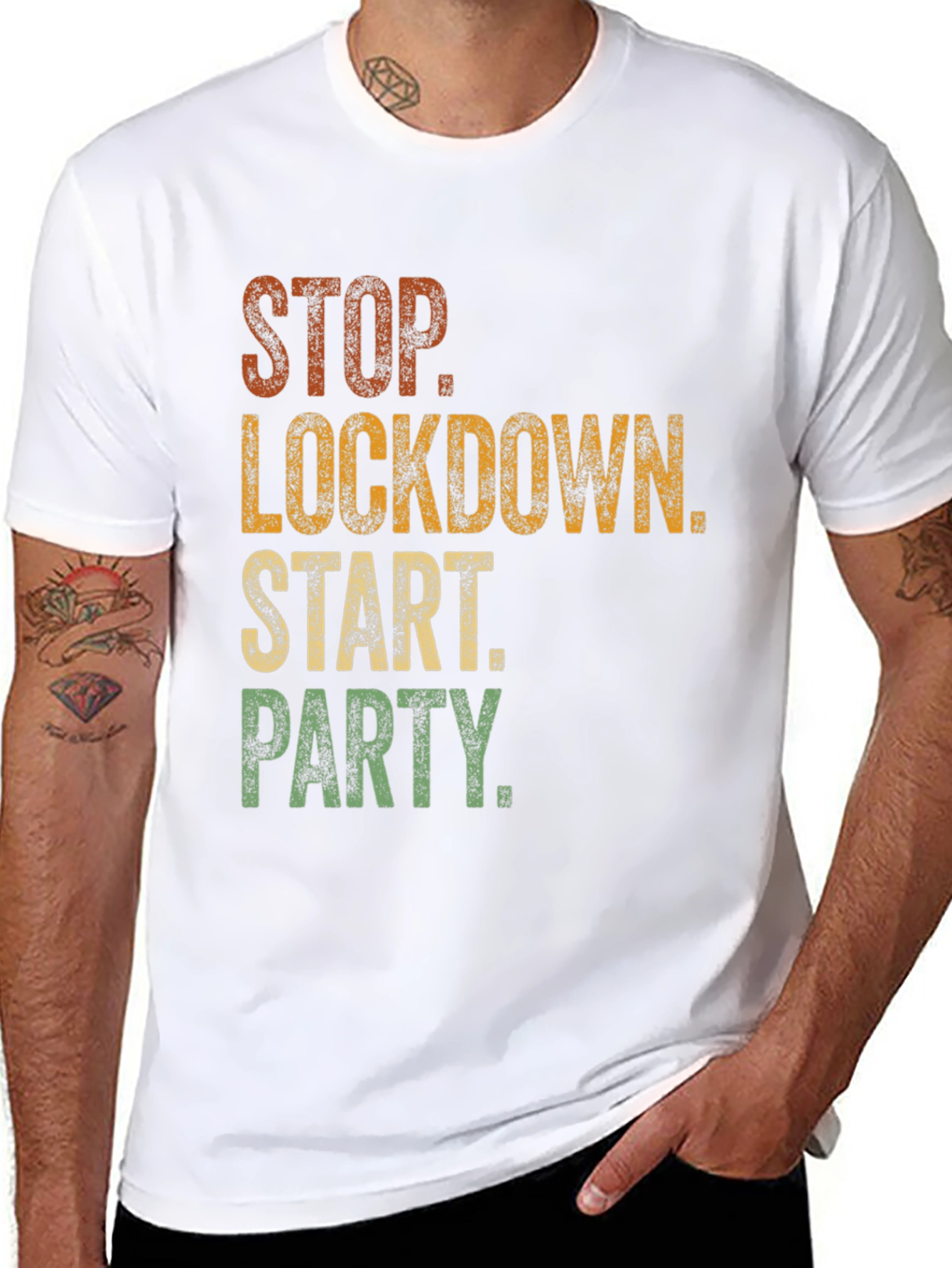 Stop Lockdown Start Party Graphic T-Shirt