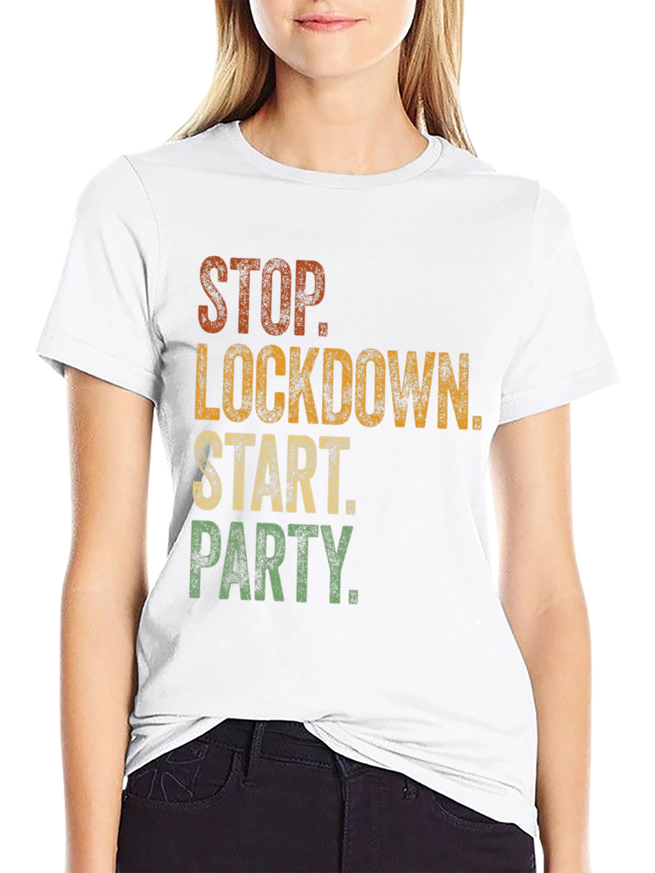 Stop Lockdown Start Party Graphic T-Shirt
