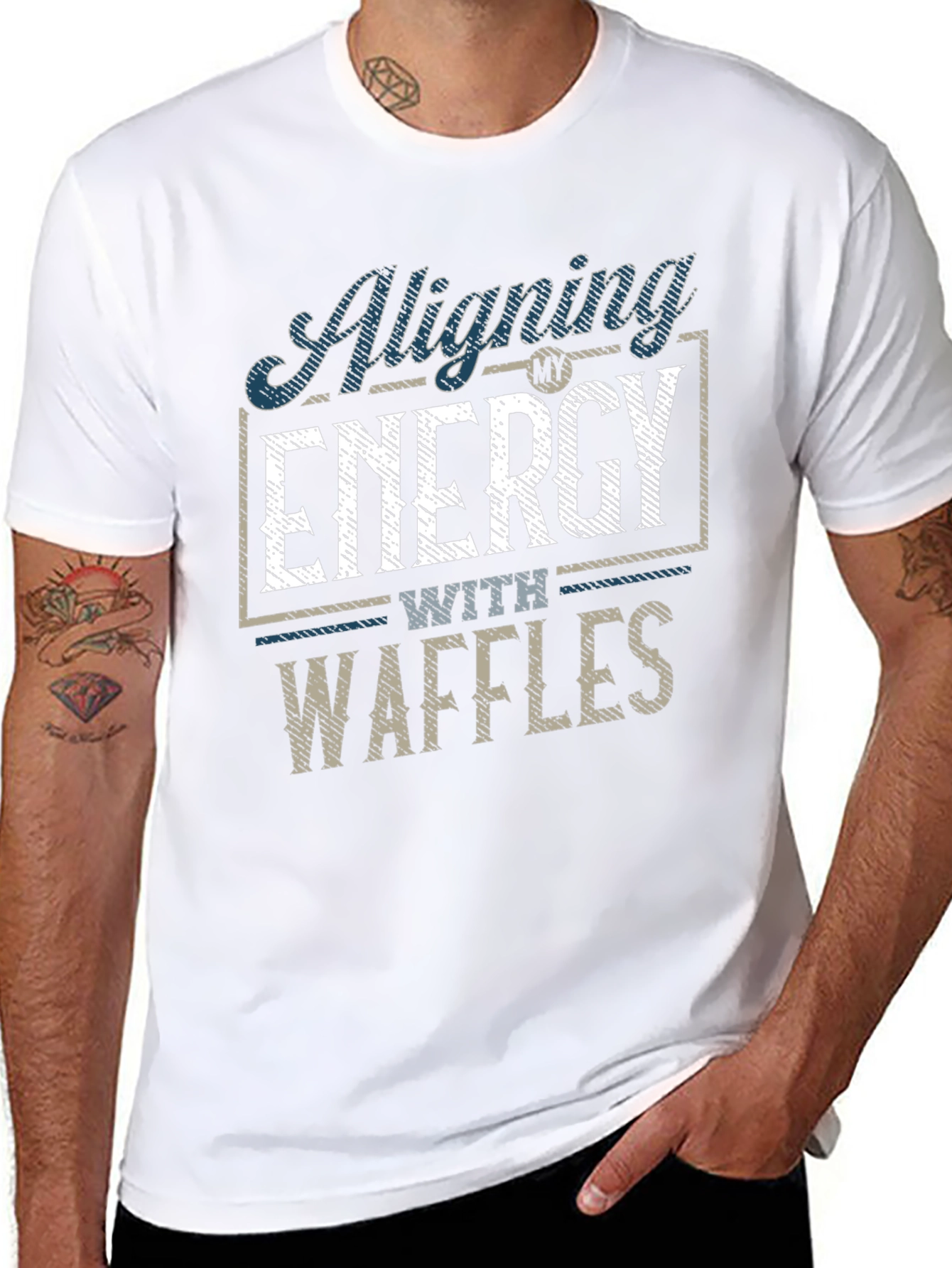 Aligning Energy with Waffles Mens T-Shirt