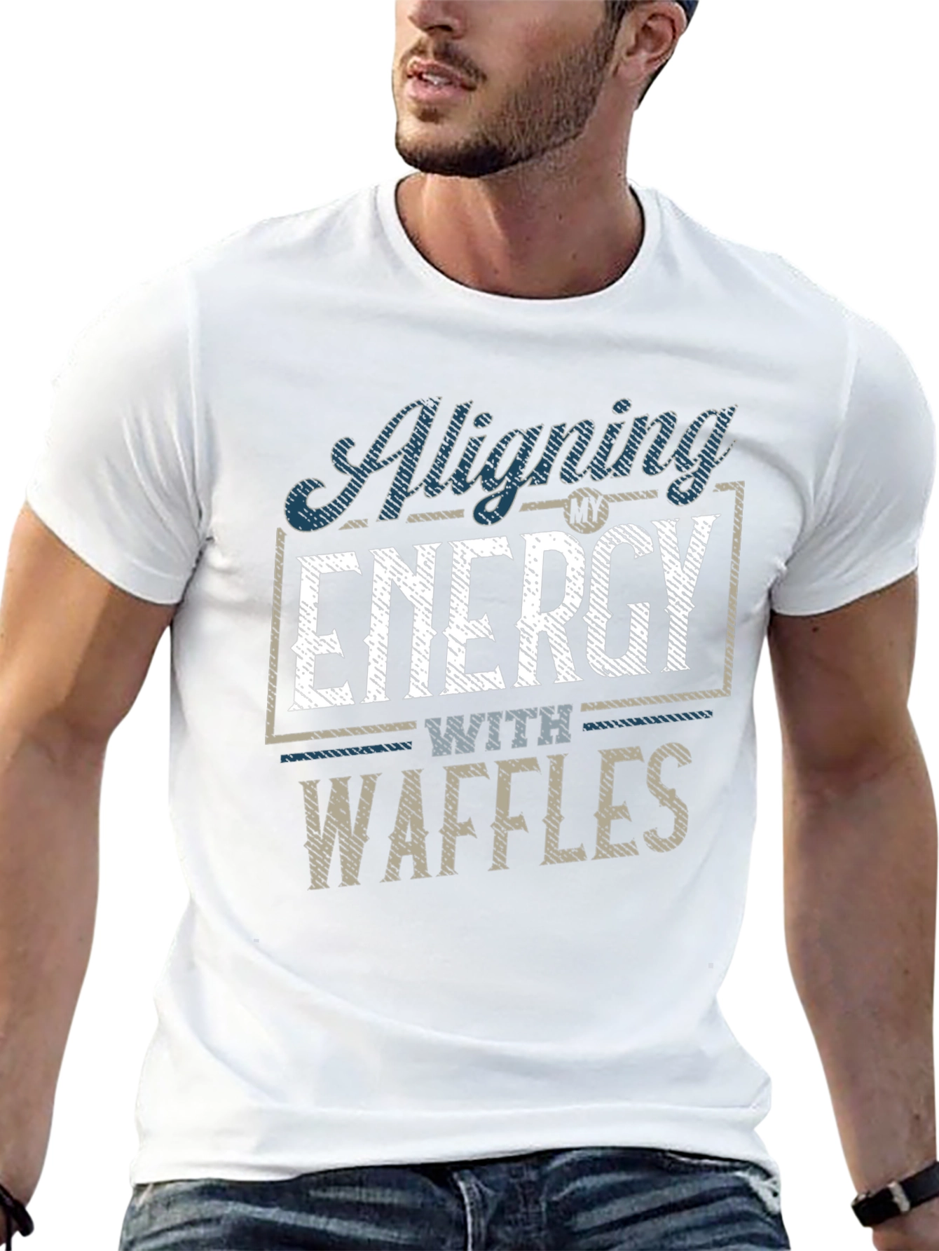 Aligning Energy with Waffles Mens T-Shirt