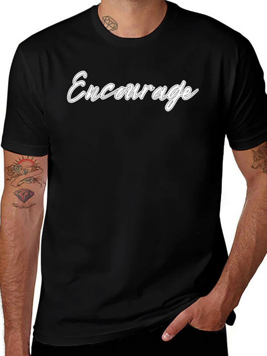 Encourage Black Cotton Graphic Tee