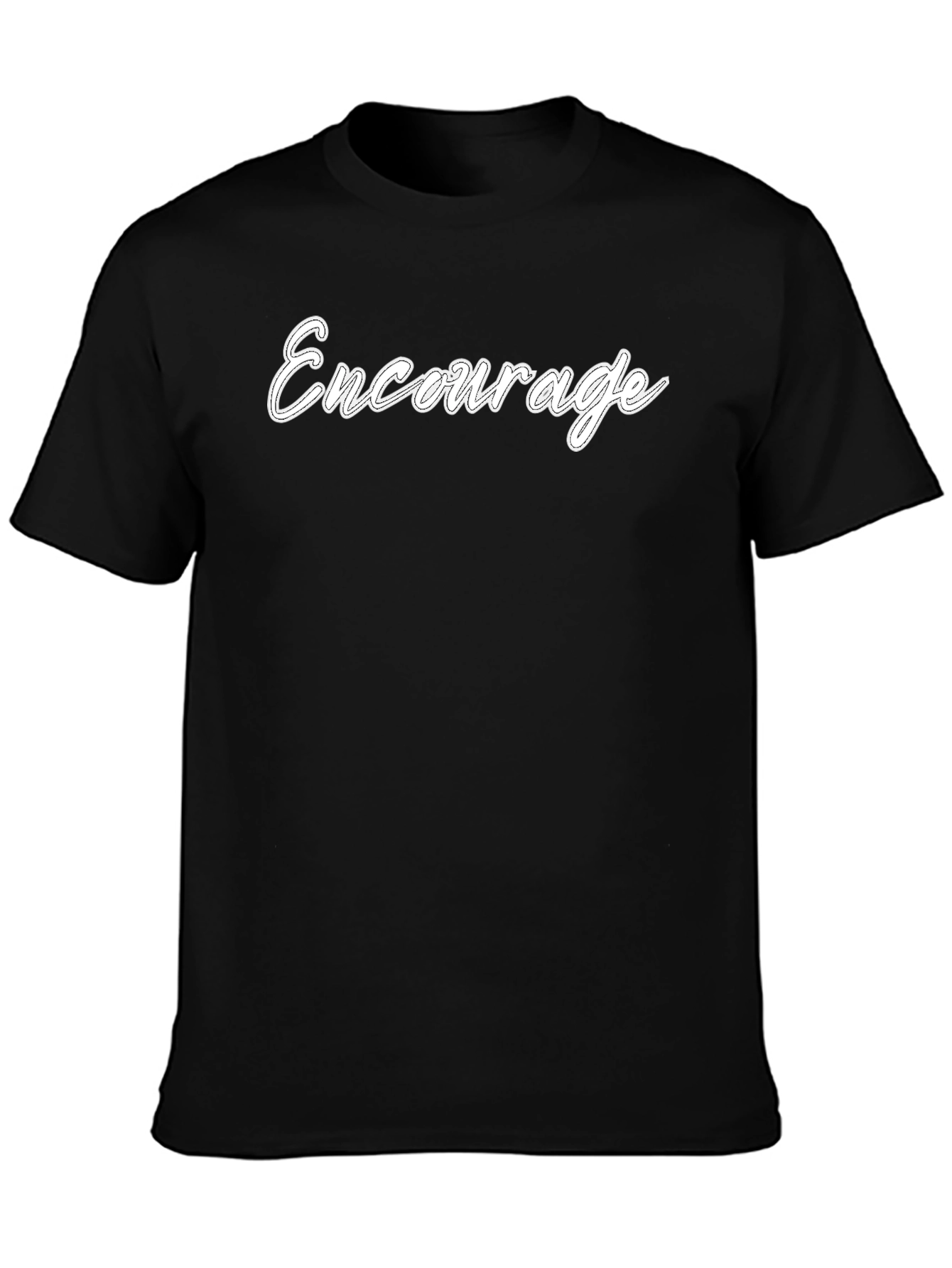 Encourage Black Cotton Graphic Tee