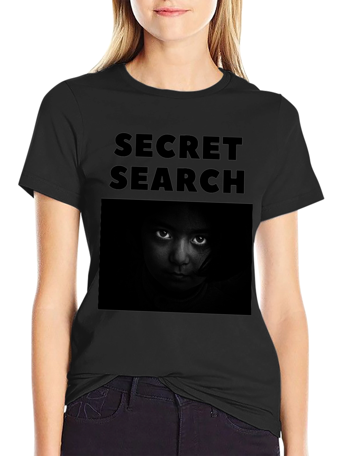 Secret Search Black Graphic T-Shirt
