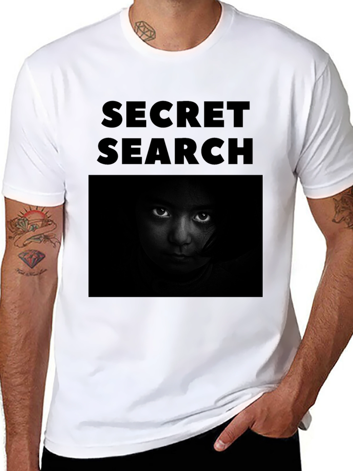 Secret Search Black Graphic T-Shirt
