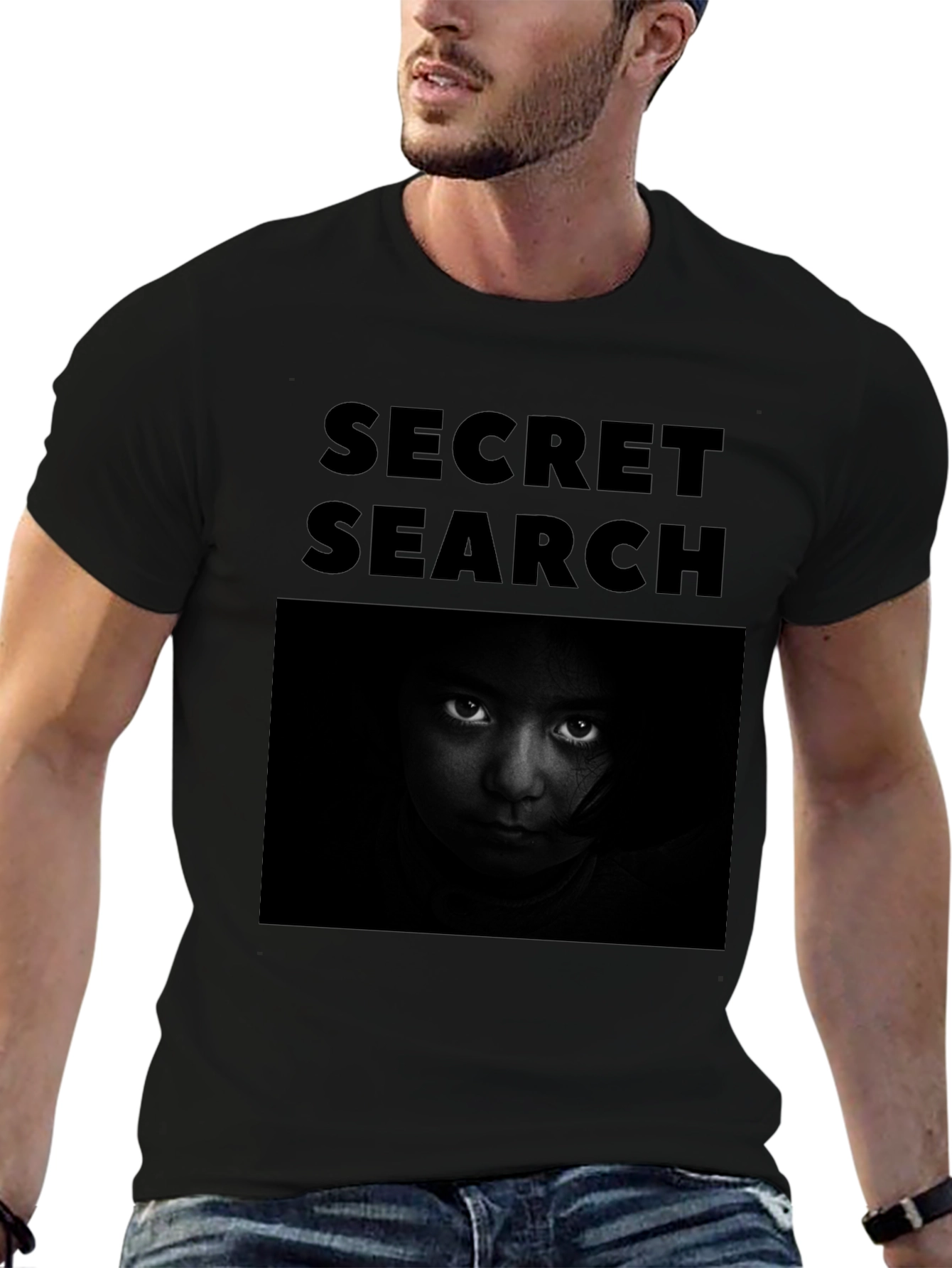 Secret Search Black Graphic T-Shirt