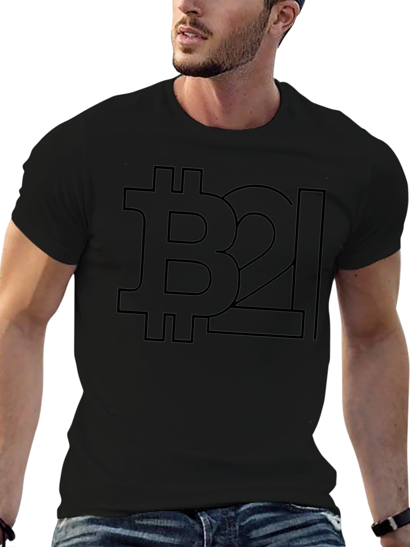 Bitcoin B2L Black T-Shirt - Crypto Design