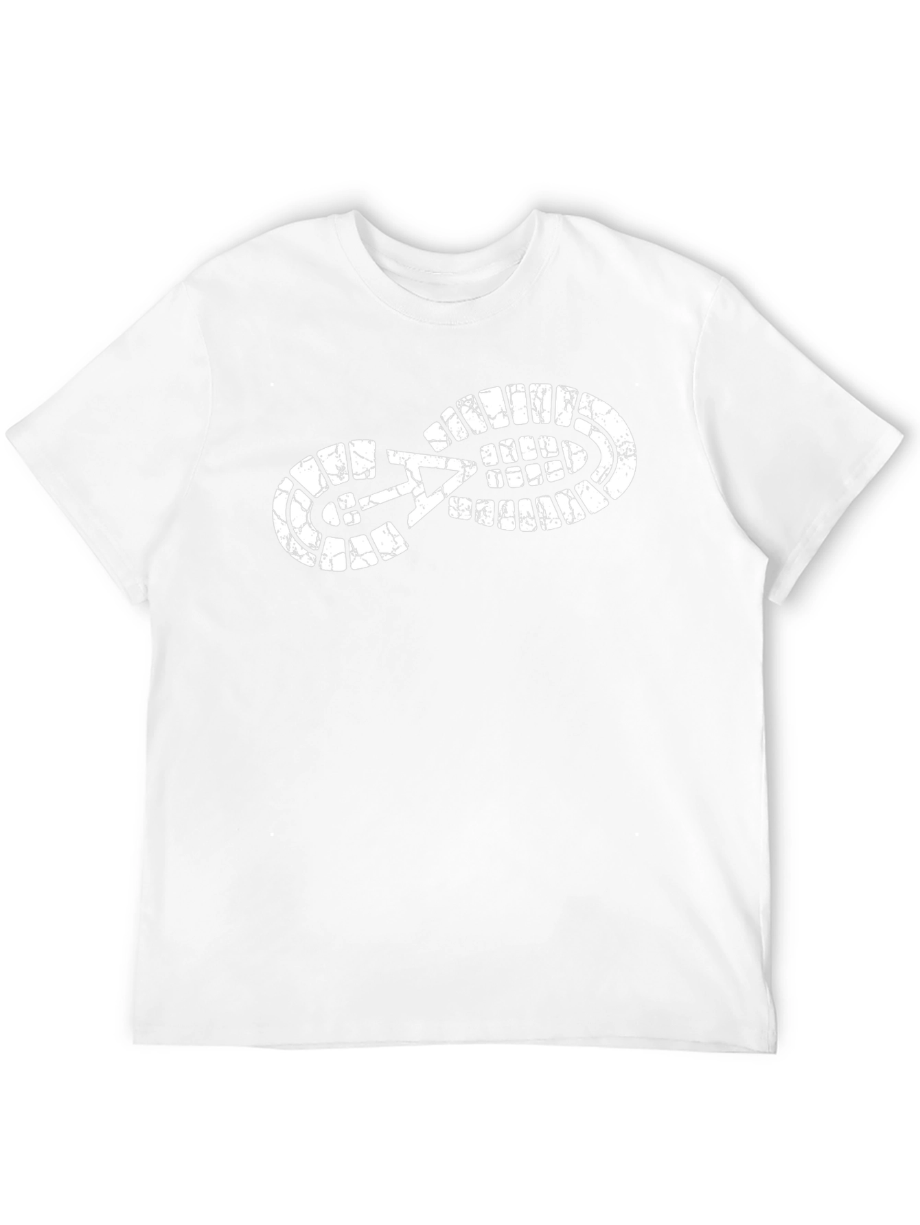 Black T-Shirt with Footprint Graphic
