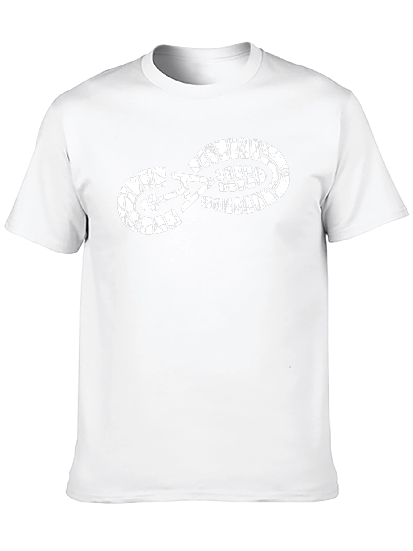 Black T-Shirt with Footprint Graphic