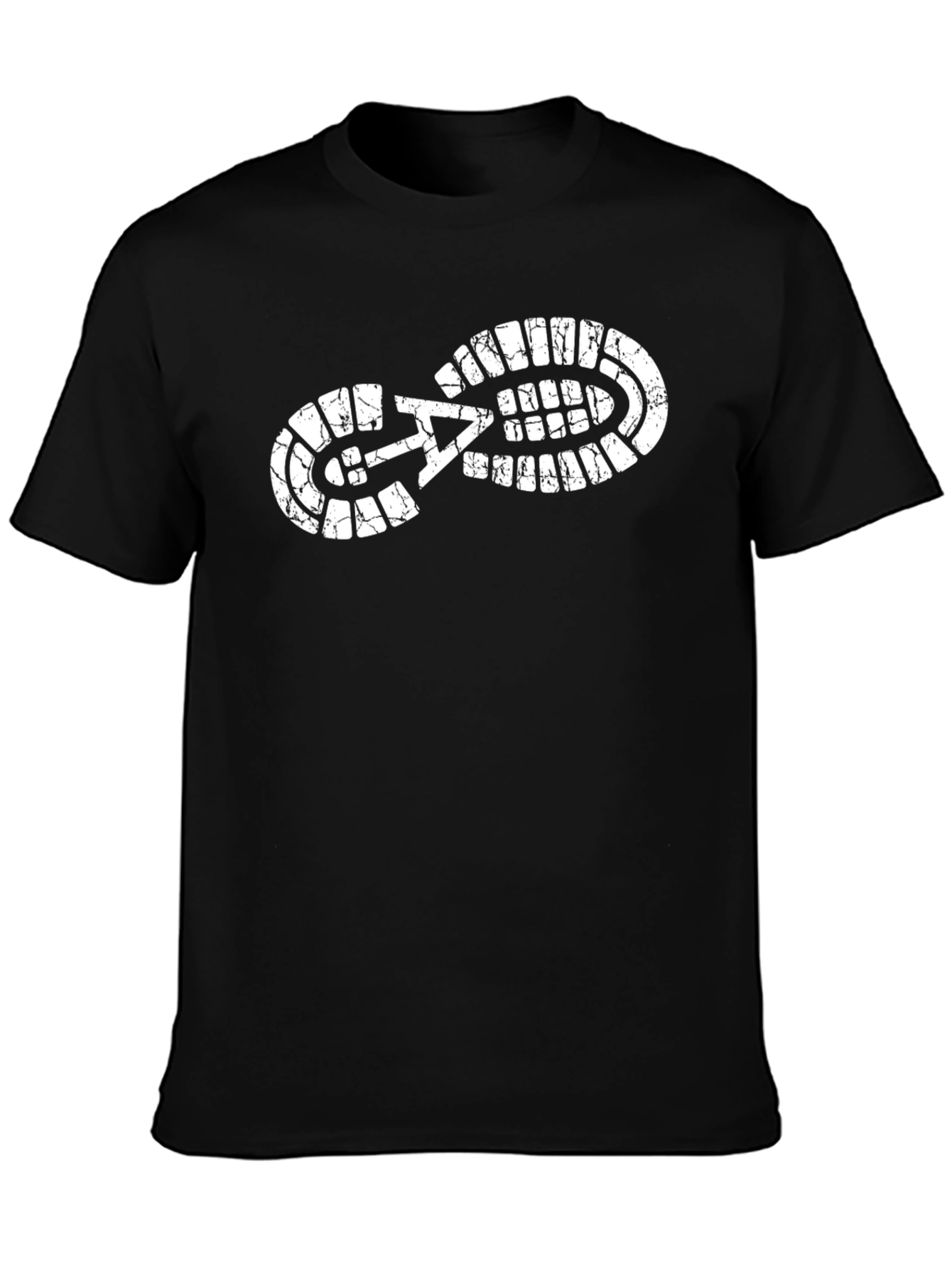 Black T-Shirt with Footprint Graphic