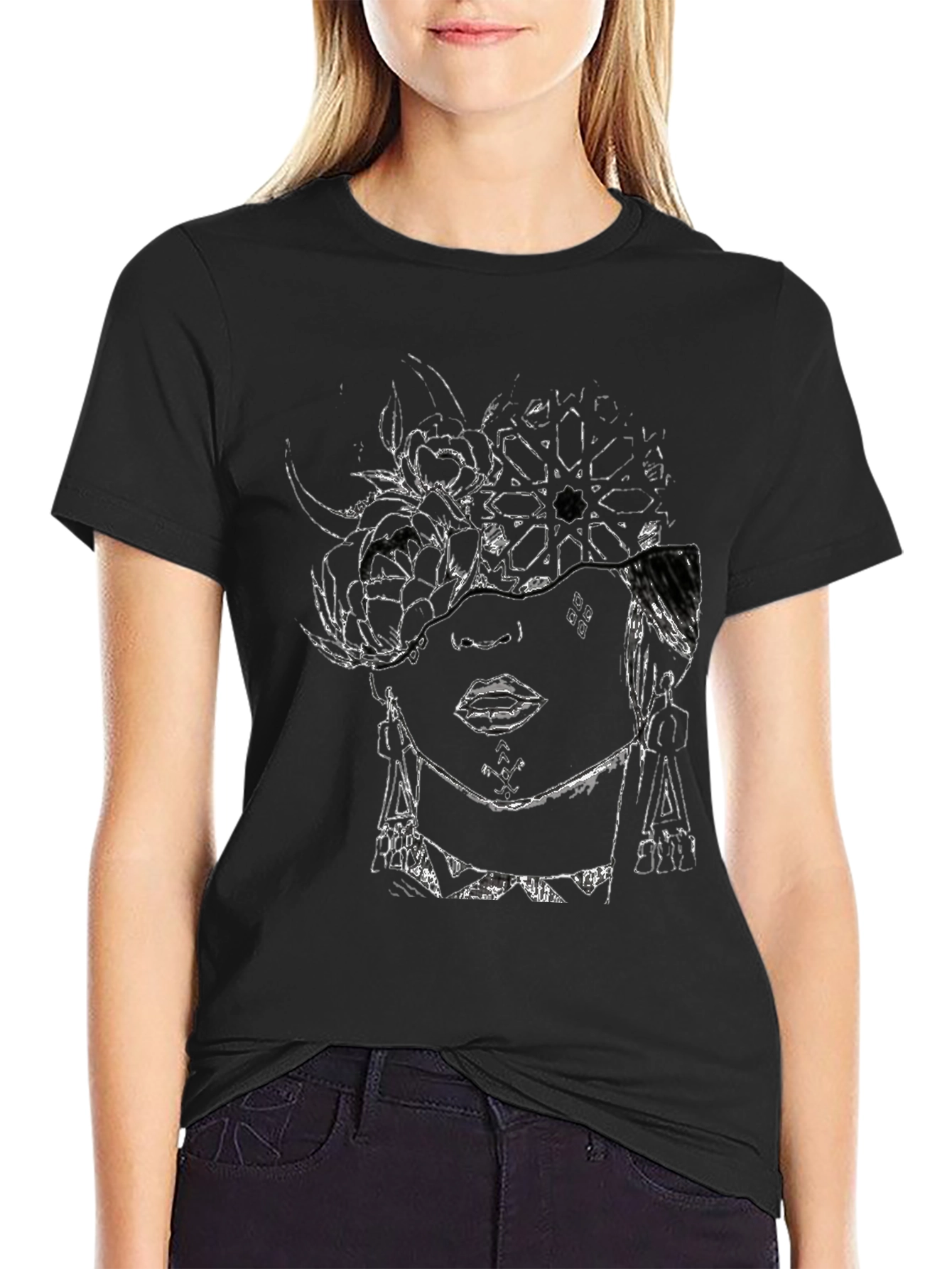 Abstract Face Graphic T-Shirt - Modern Art Tee