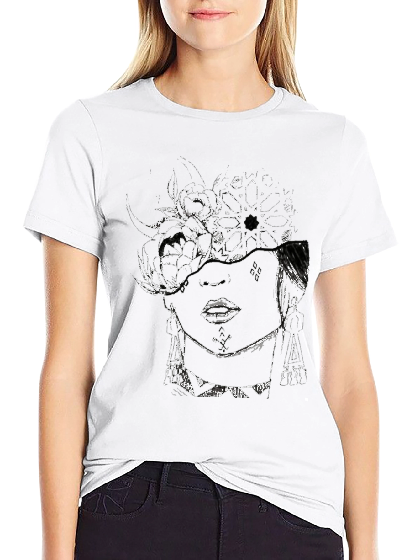 Abstract Face Graphic T-Shirt - Modern Art Tee
