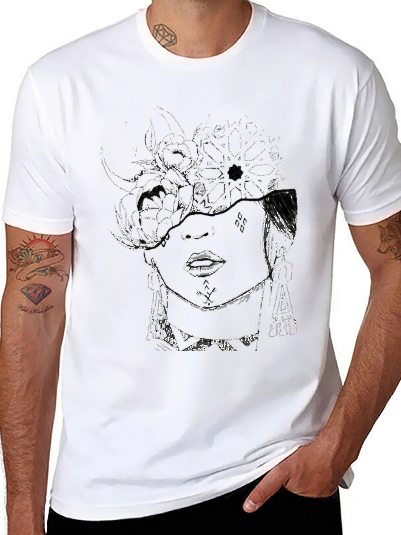 Abstract Face Graphic T-Shirt - Modern Art Tee