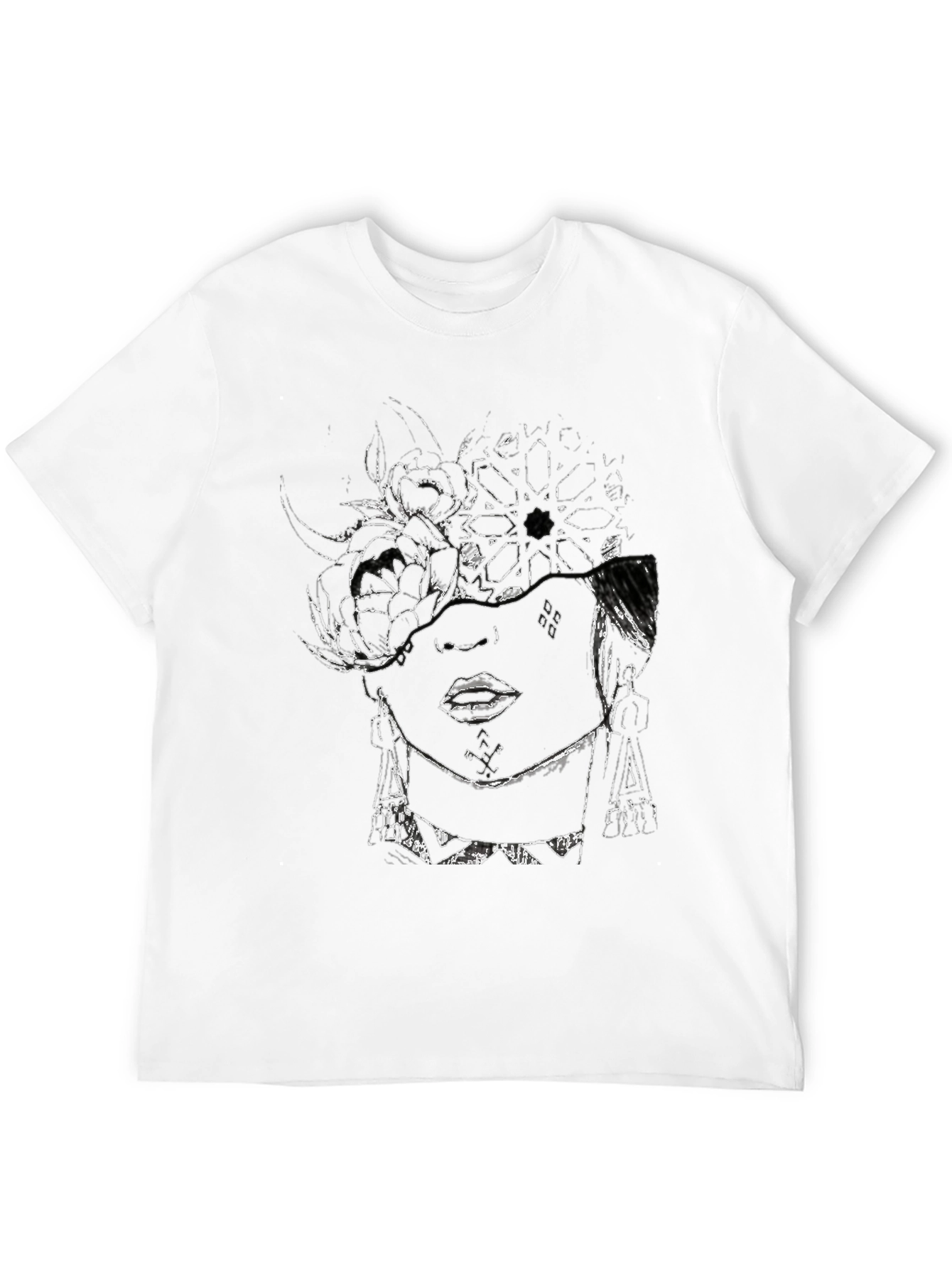 Abstract Face Graphic T-Shirt - Modern Art Tee