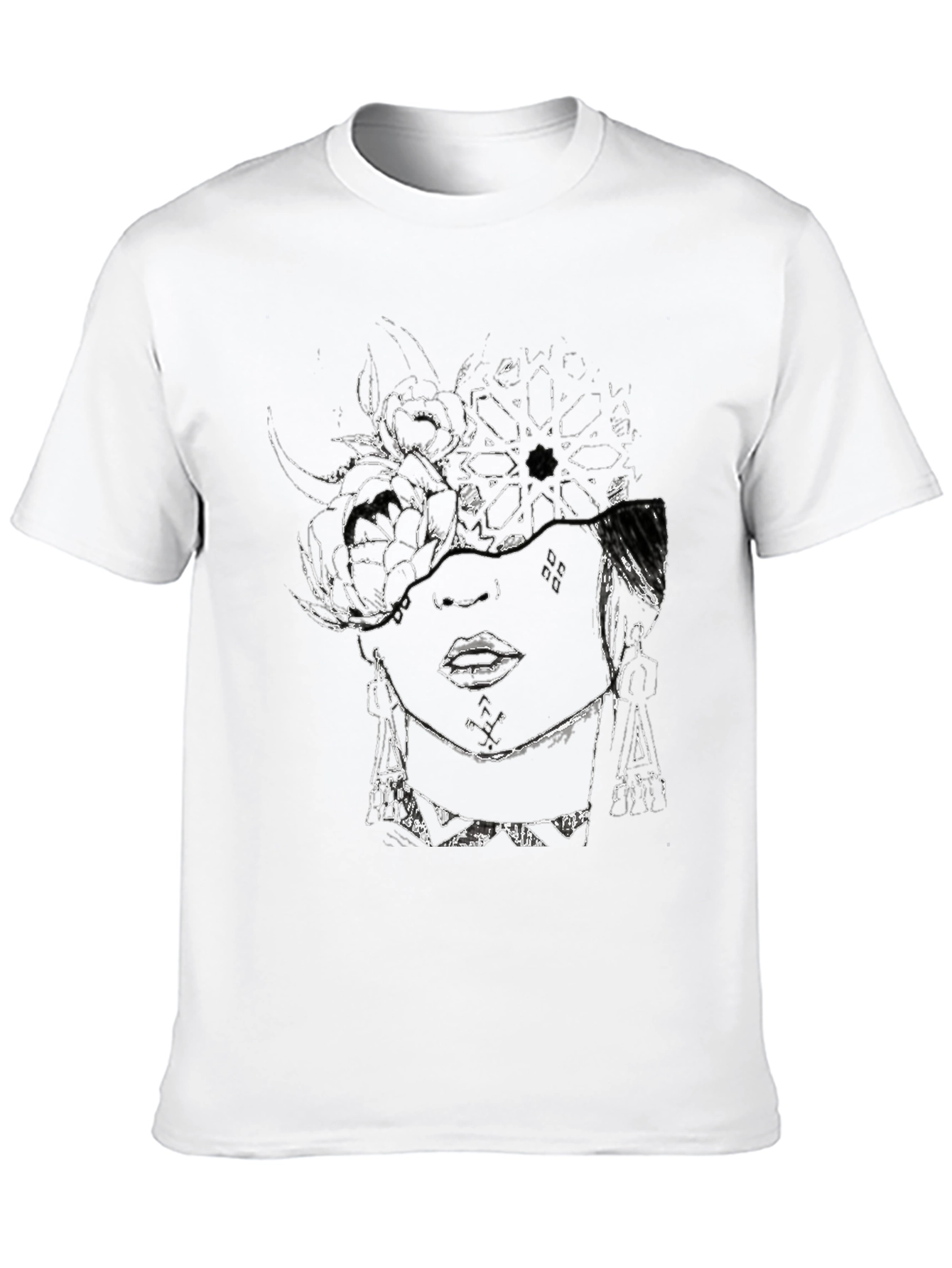 Abstract Face Graphic T-Shirt - Modern Art Tee