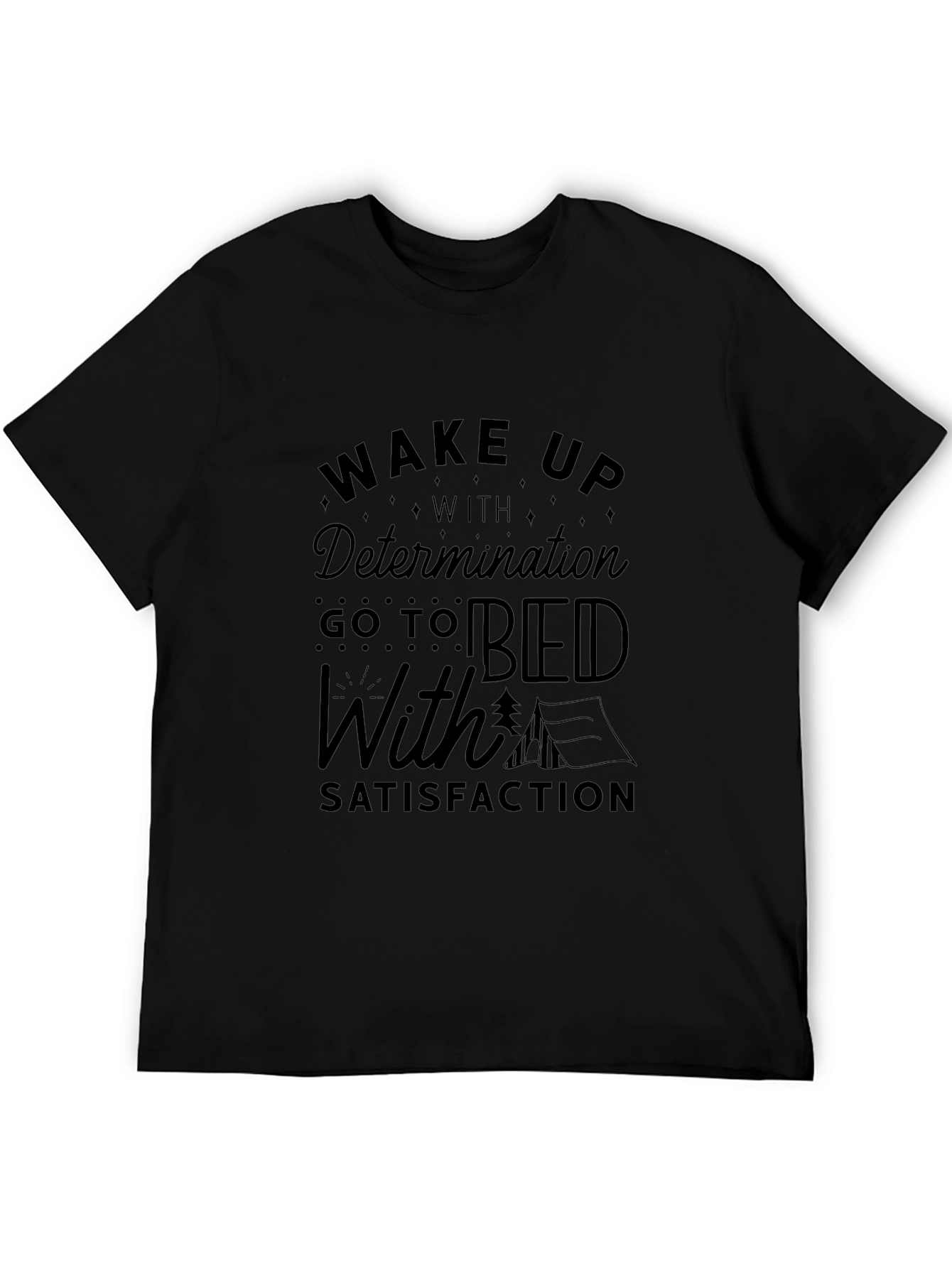 Wake Up With Determination Black Graphic Tee