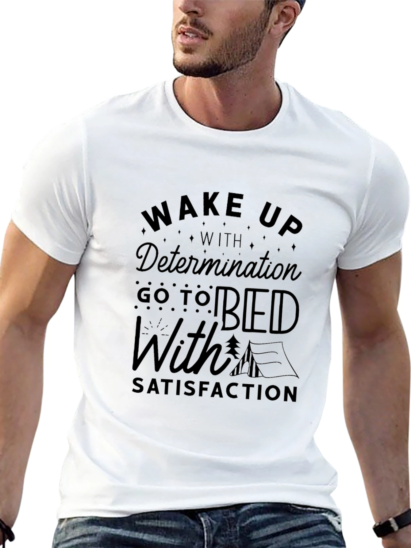 Wake Up With Determination Black Graphic Tee