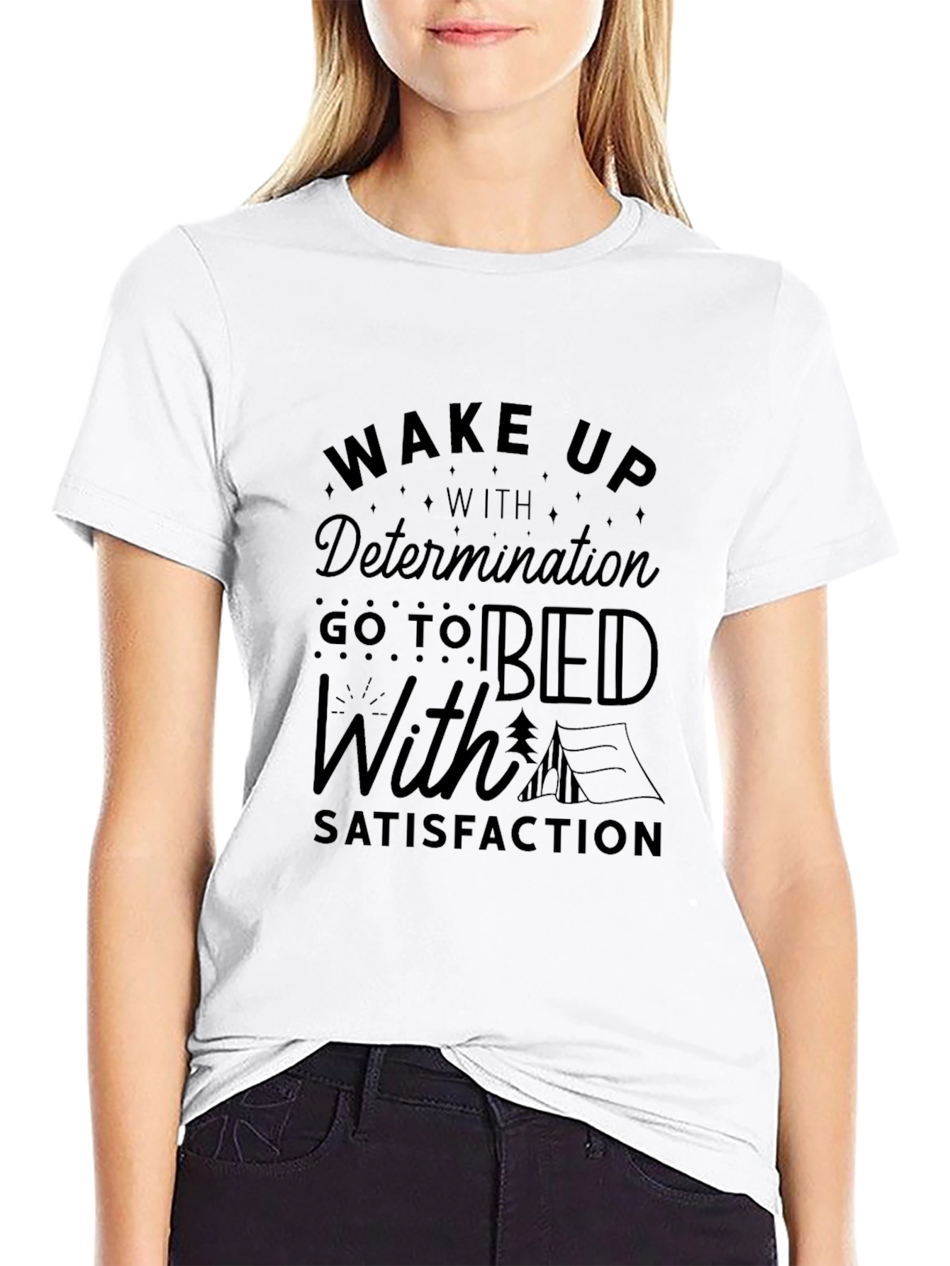 Wake Up With Determination Black Graphic Tee