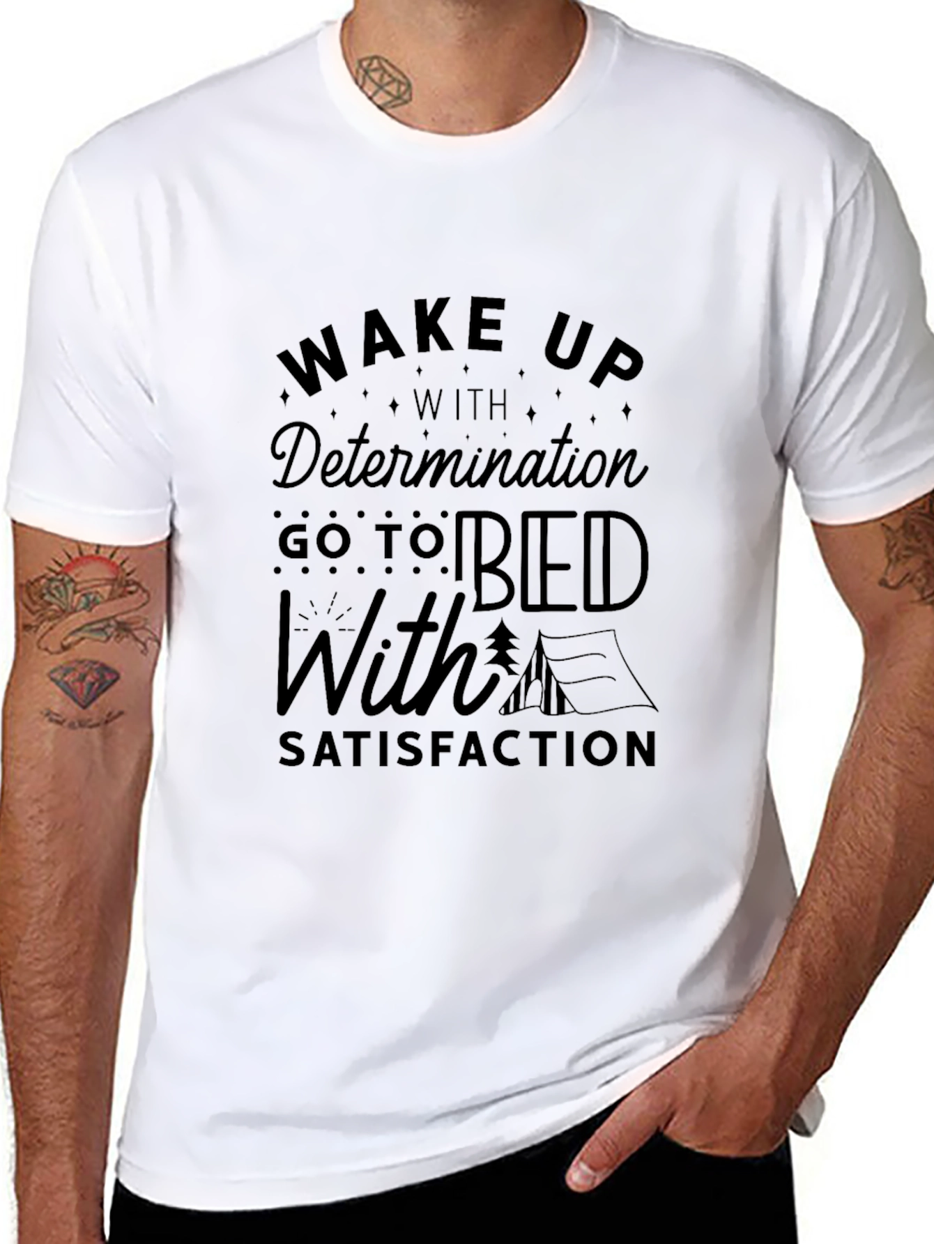 Wake Up With Determination Black Graphic Tee