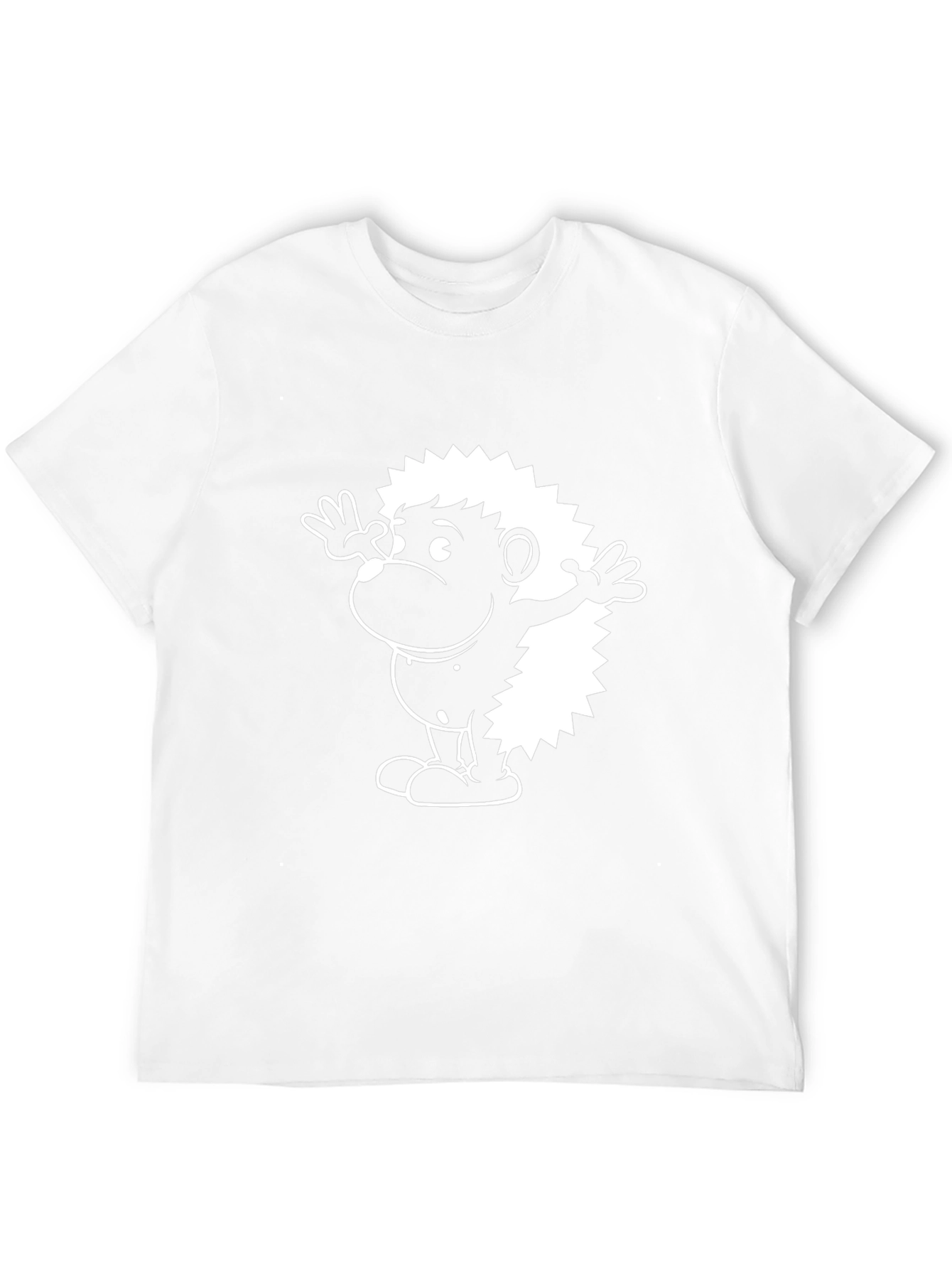 Cartoon Hedgehog Graphic Black T-Shirt