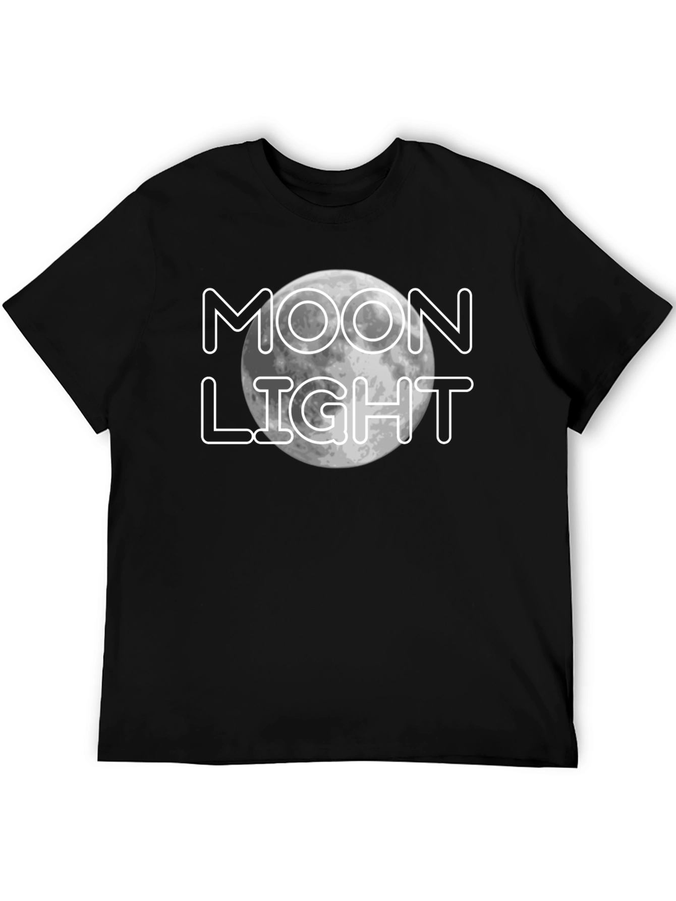 Moonlight Graphic Print Black T-Shirt