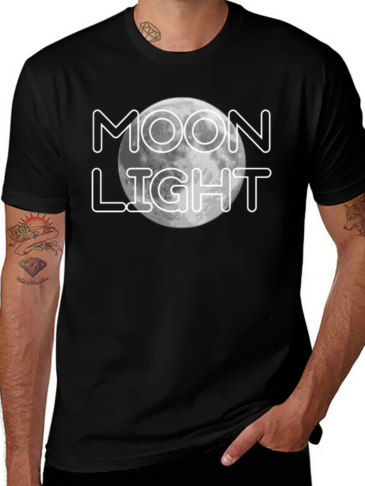 Moonlight Graphic Print Black T-Shirt