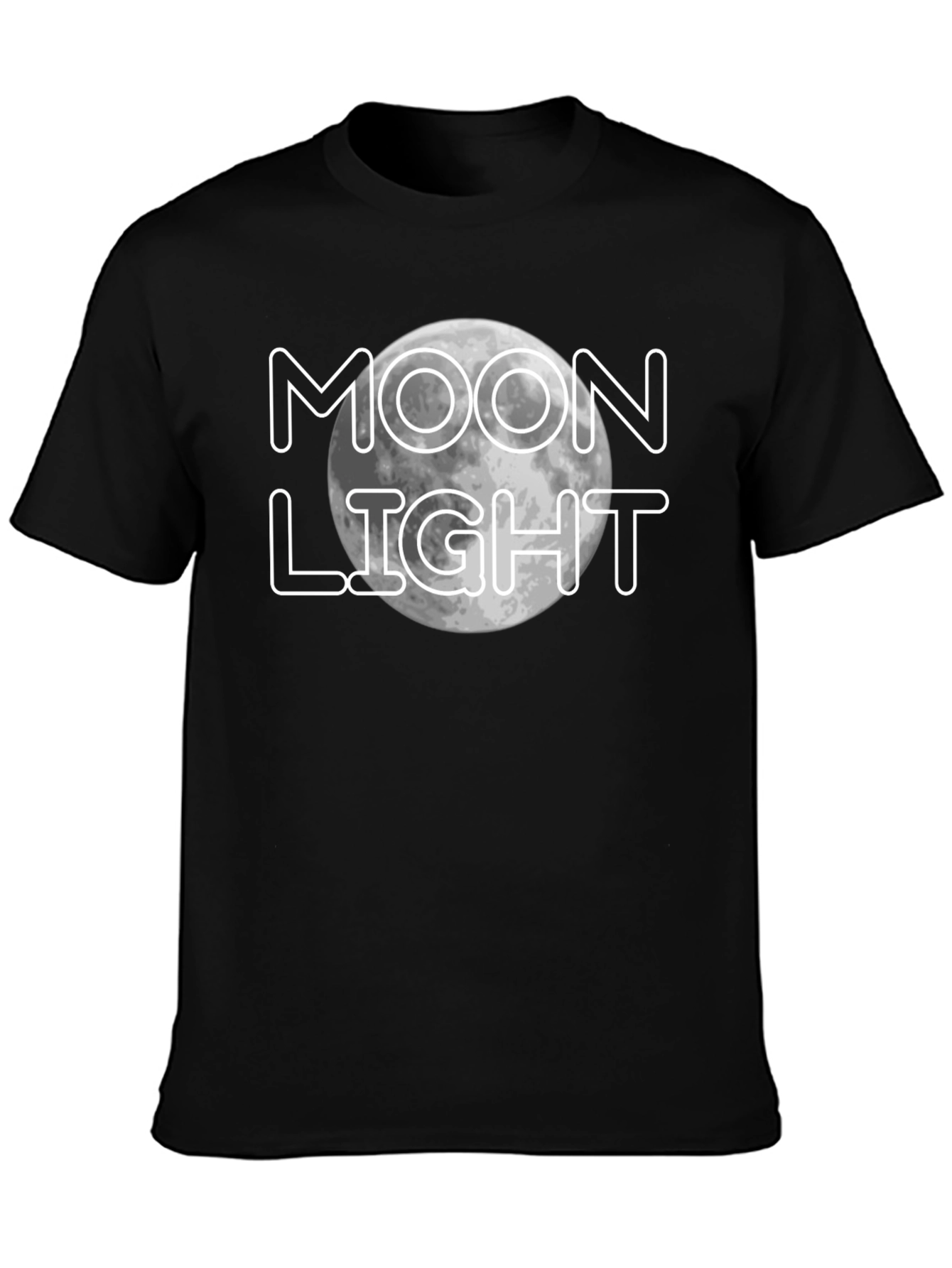 Moonlight Graphic Print Black T-Shirt