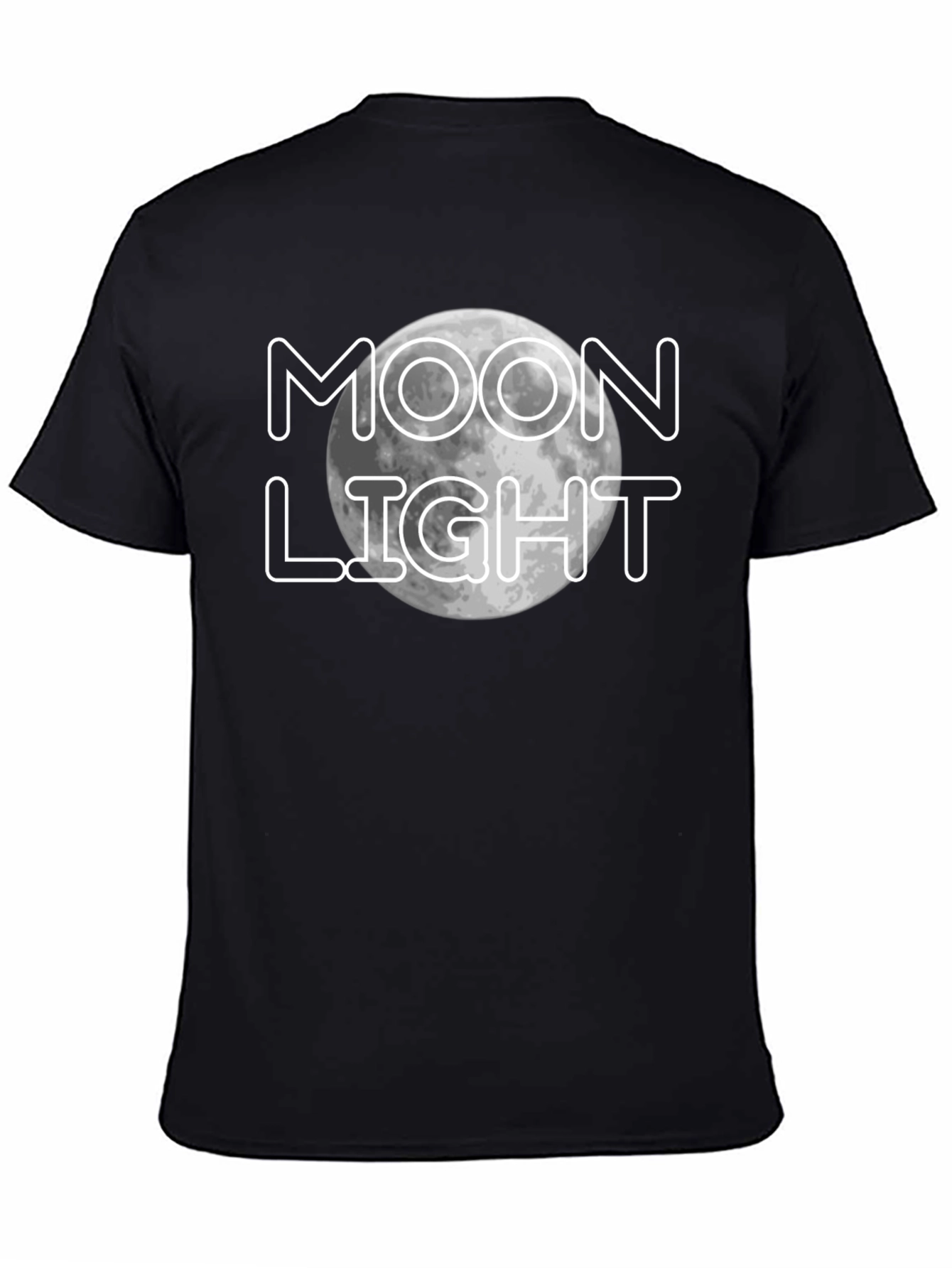 Moonlight Graphic Print Black T-Shirt
