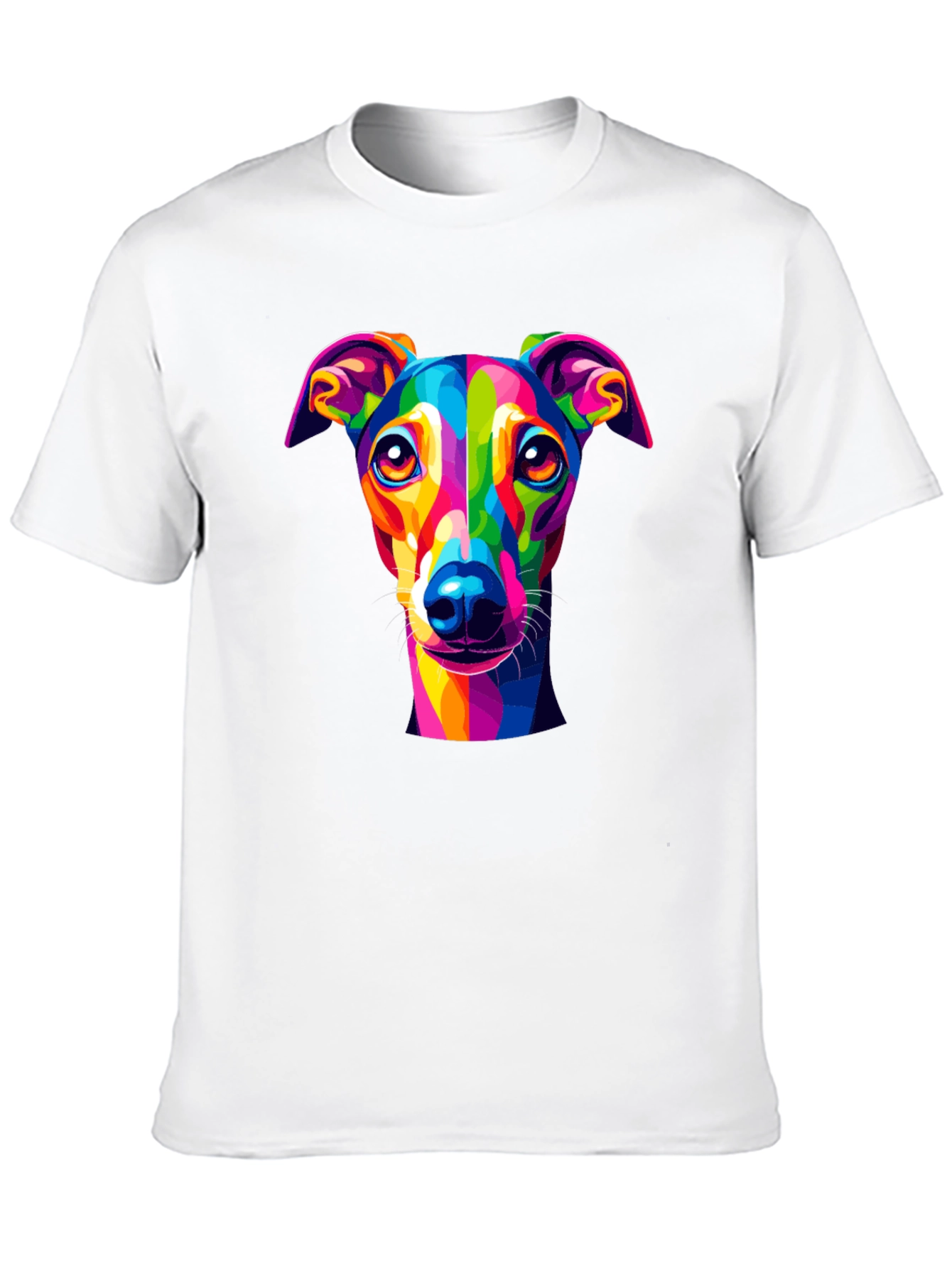 Rainbow Dog Art T-Shirt - Black